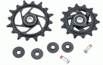 Sram  REAR DERAILLEUR PULLEY KIT XX T-TYPE EAGLE AXS (INCLUDES 14T UPPER AND 16T LOWER BLACK METAL SPIDER PULLEY, 2 ALUMINUM PULLEY SCREWS)
