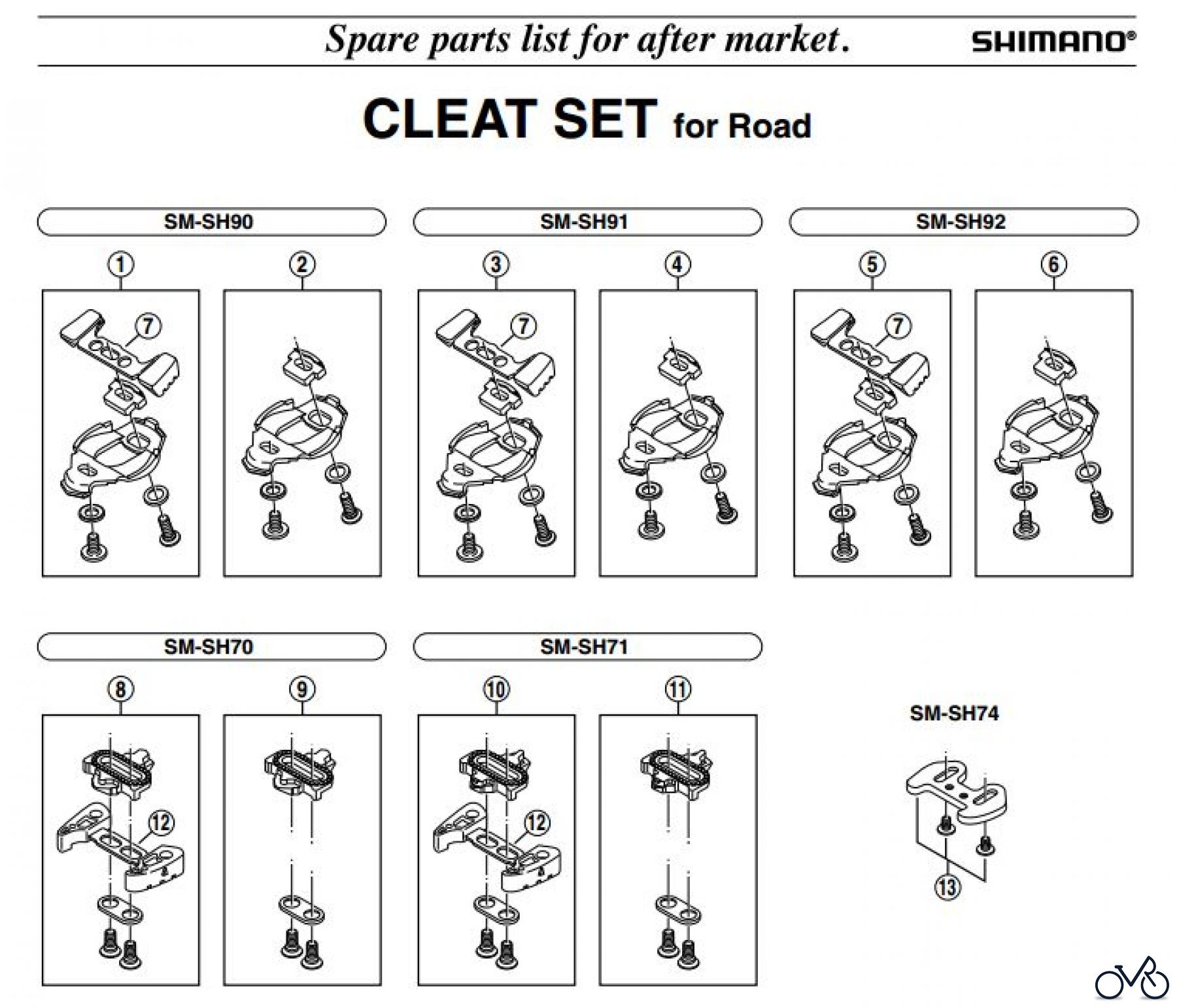  Shimano PD Pedal - Pedale Cleat-Set-For-Road