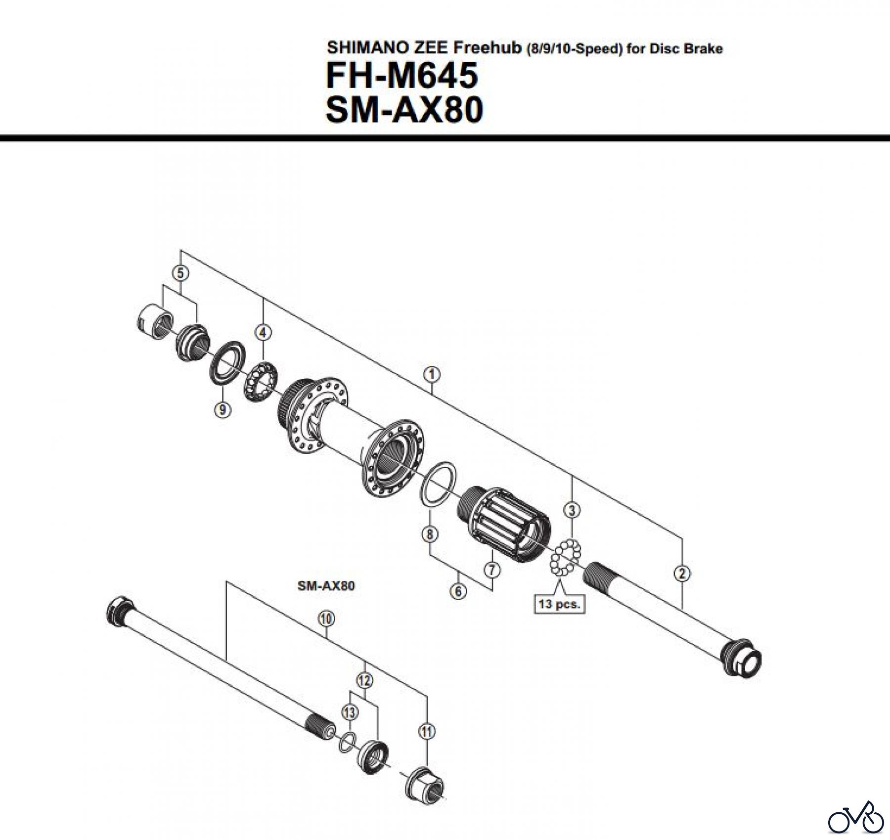 Shimano FH Free Hub - Freilaufnabe FH-M645