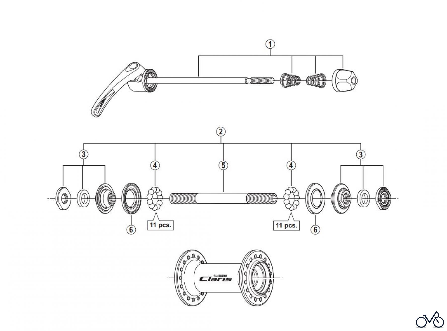  Shimano HB Hub - Vordere Nabe HB-2400
