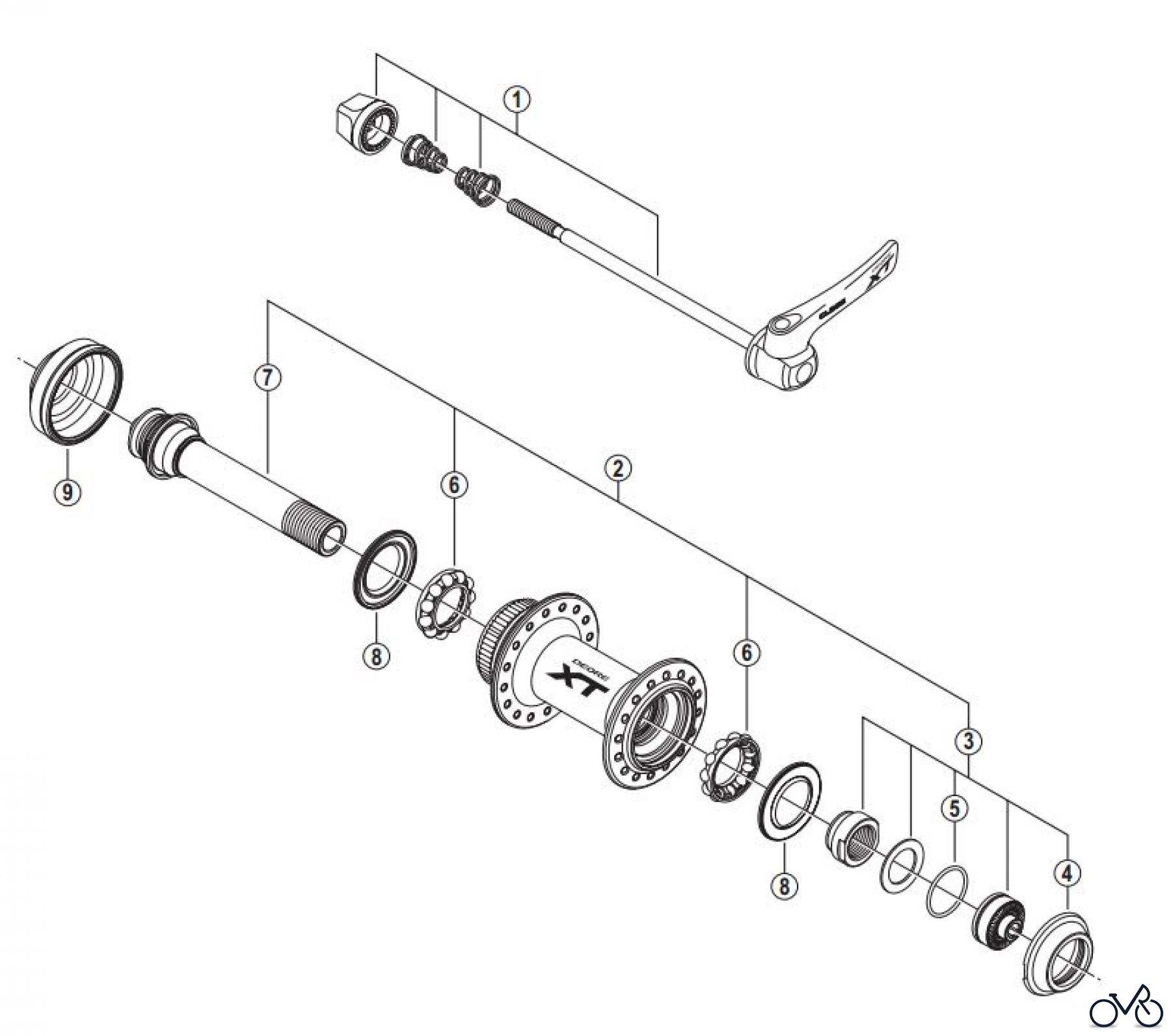 Shimano HB Hub - Vordere Nabe HB-M785