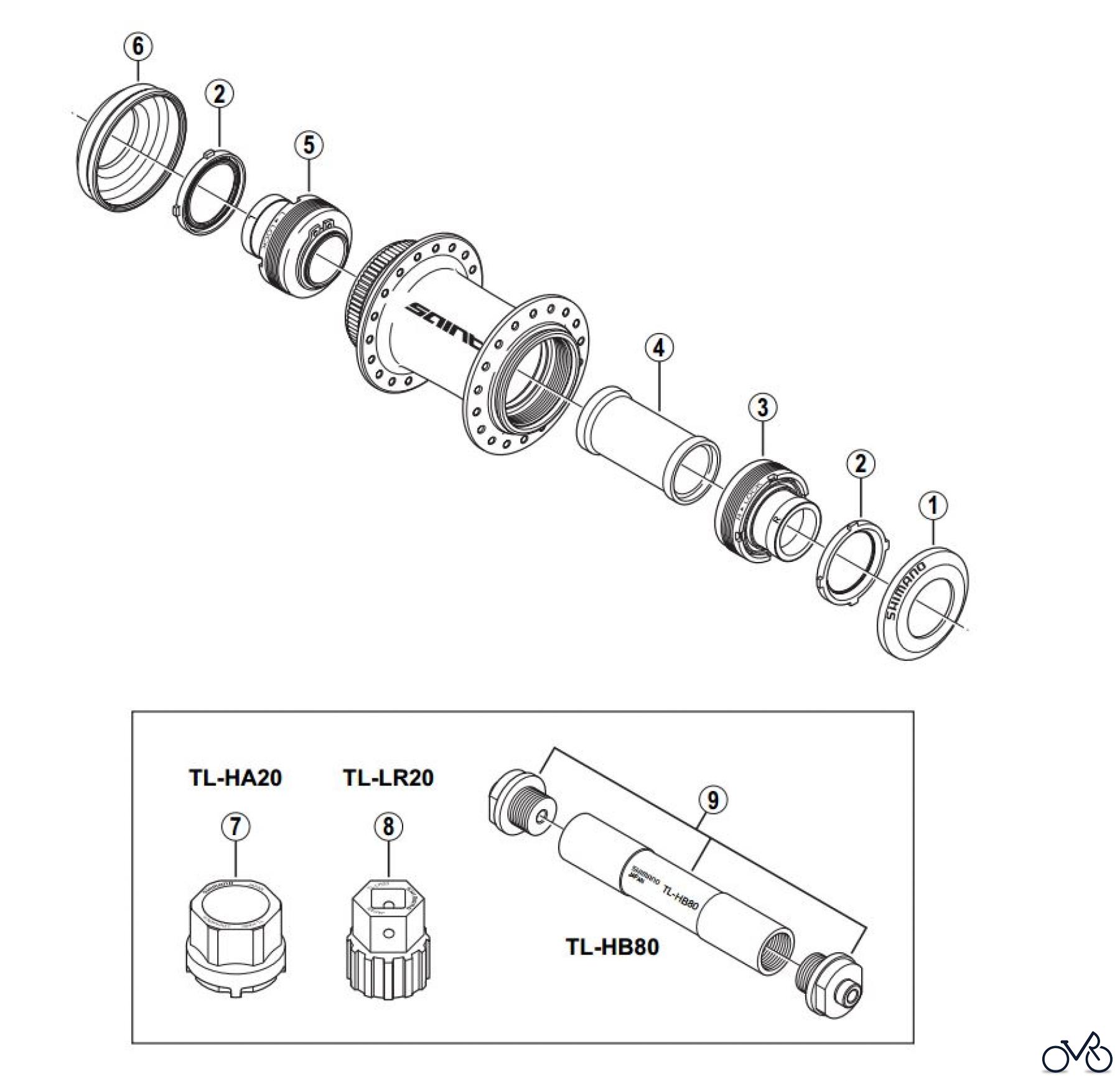  Shimano HB Hub - Vordere Nabe HB-M800