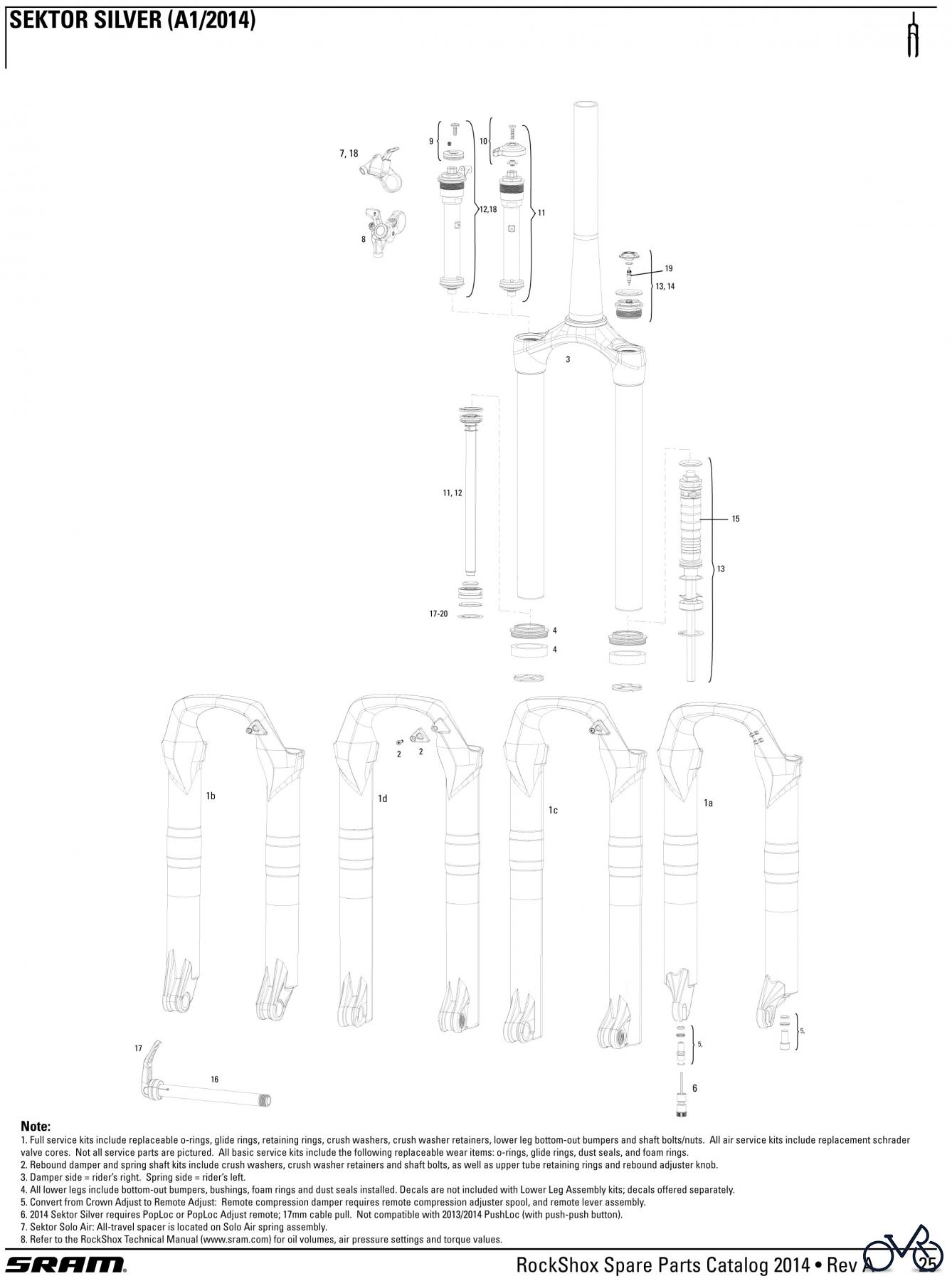  Sram RockShox SEKTOR SILVER (A1/2014)