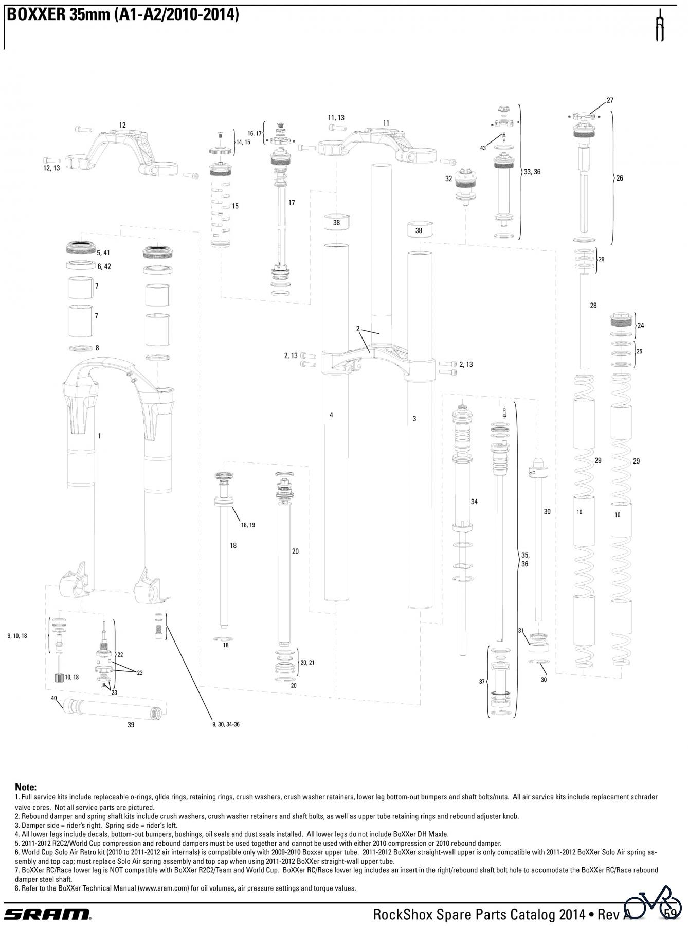  Sram RockShox BOXXER 35mm (A1-A2/2010-2014)