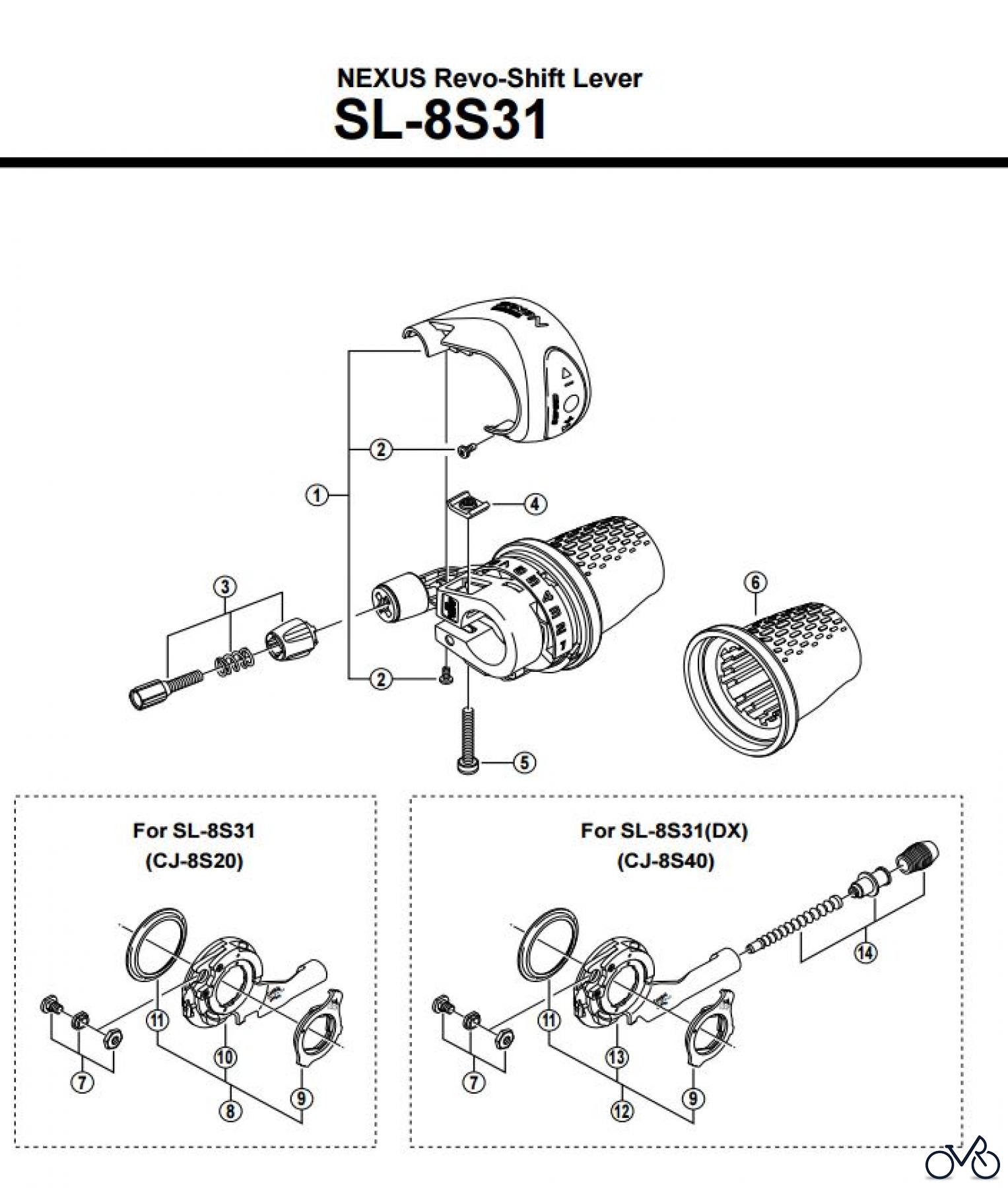 Shimano SL Shift Lever - Schalthebel SL-8S31 NEXUS Revo-Shift Lever