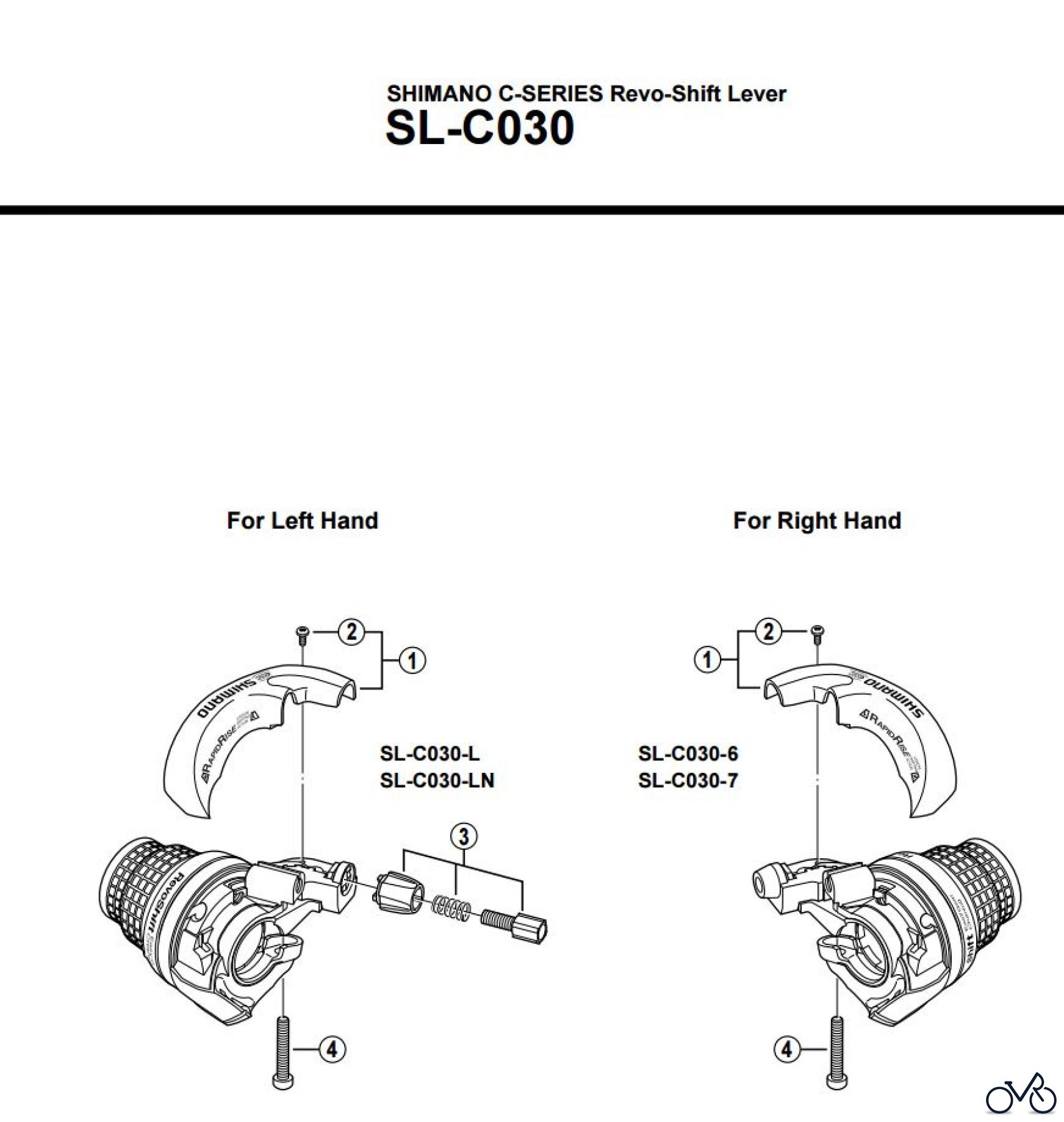  Shimano SL Shift Lever - Schalthebel SL-C030 SHIMANO C-SERIES Revo-Shift Le