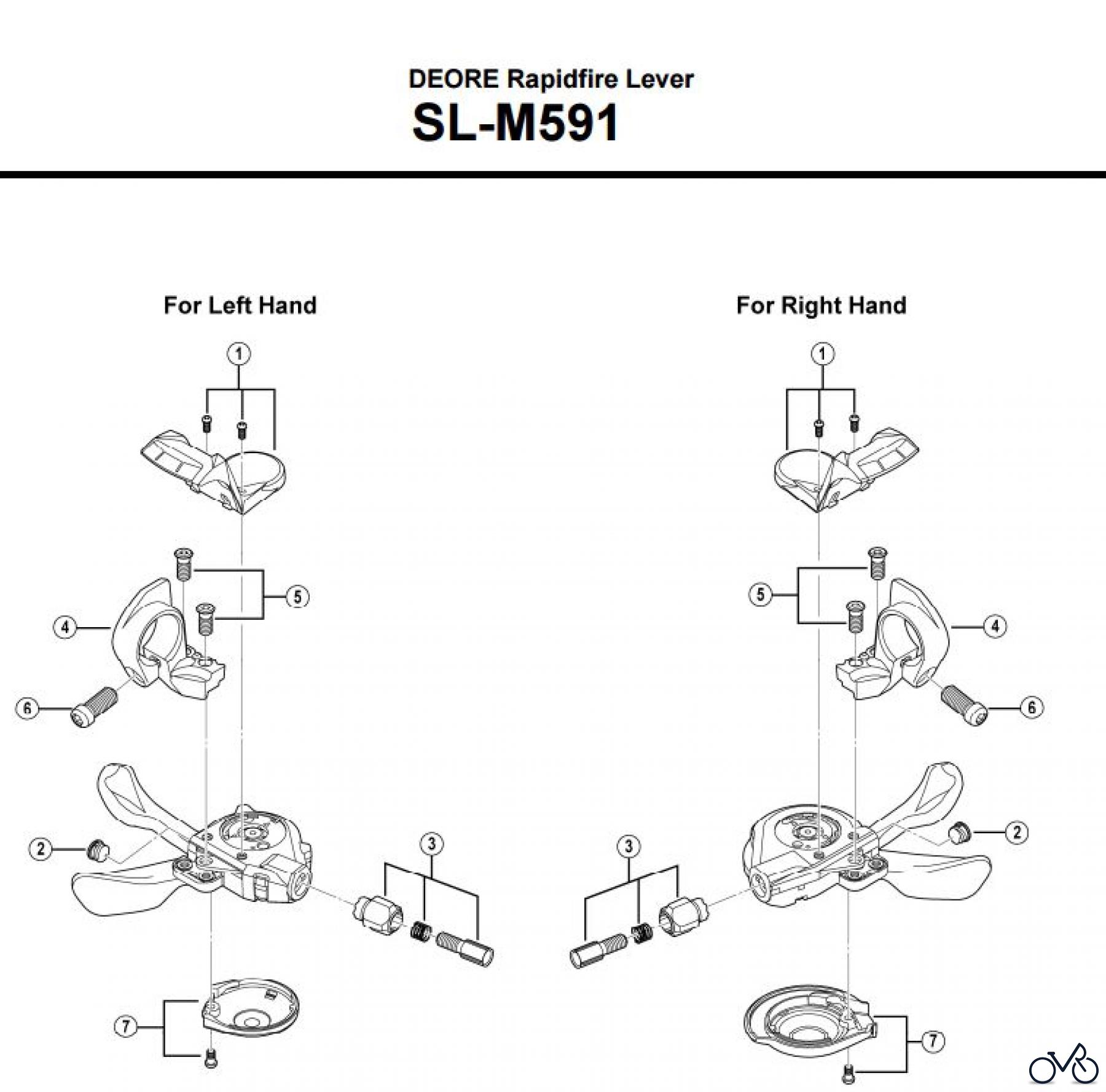  Shimano SL Shift Lever - Schalthebel SL-M591 DEORE Rapidfire Lever