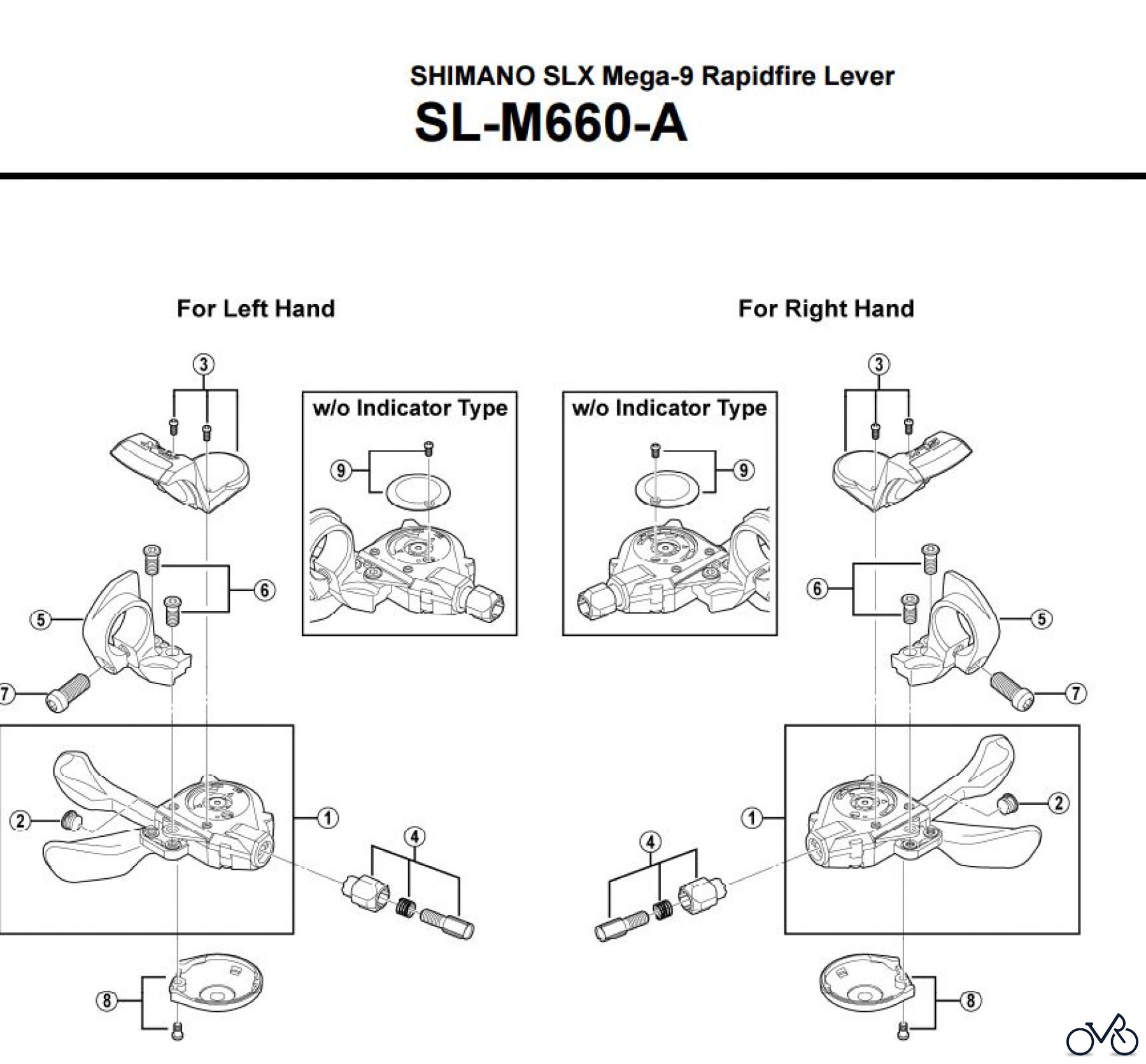 Shimano SL Shift Lever - Schalthebel SL-M660-A SHIMANO SLX Mega-9 Rapidfire Lever