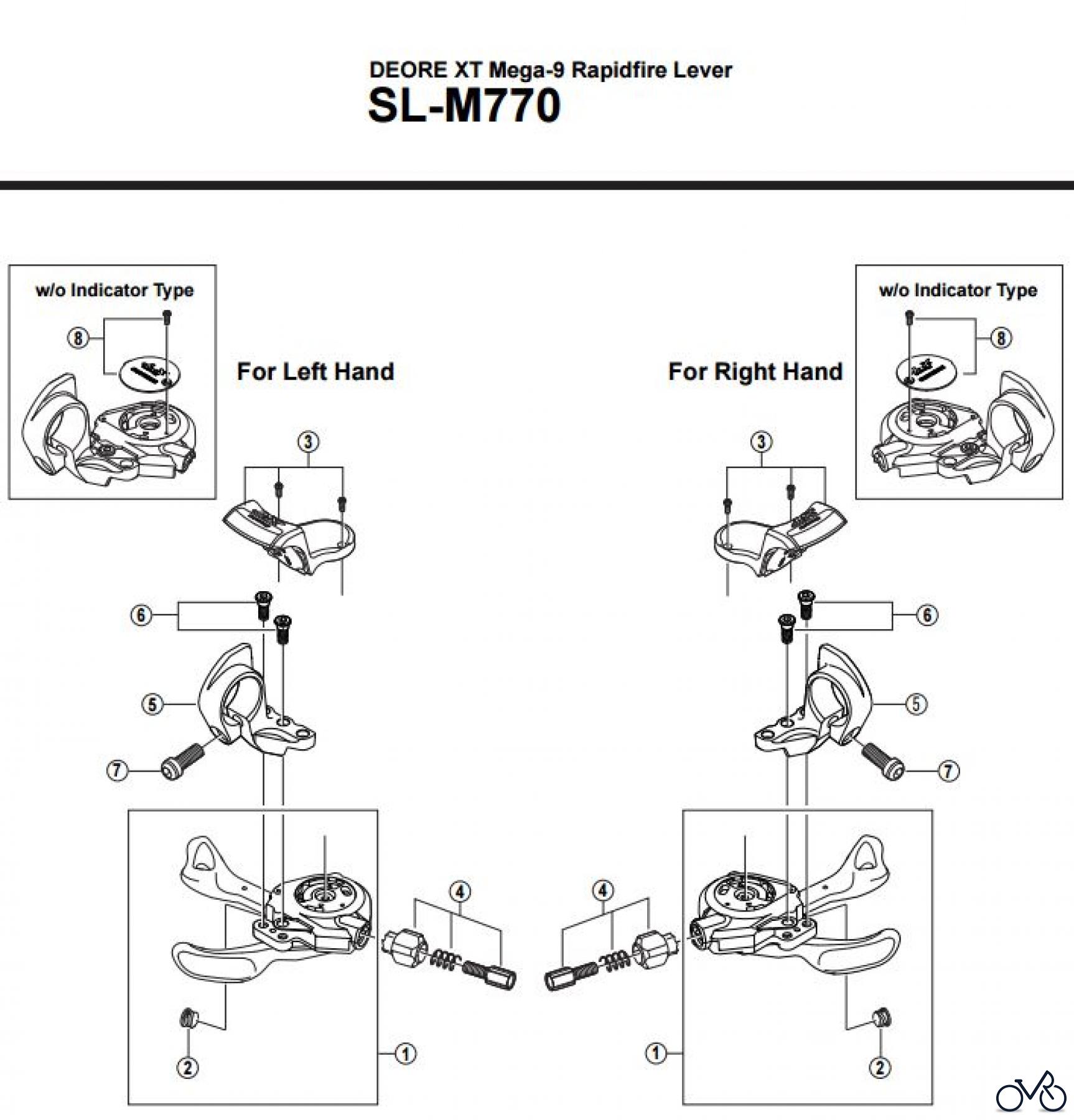 Shimano SL Shift Lever - Schalthebel SL-M770-2708 DEORE XT Mega-9 Rapidfire Lever