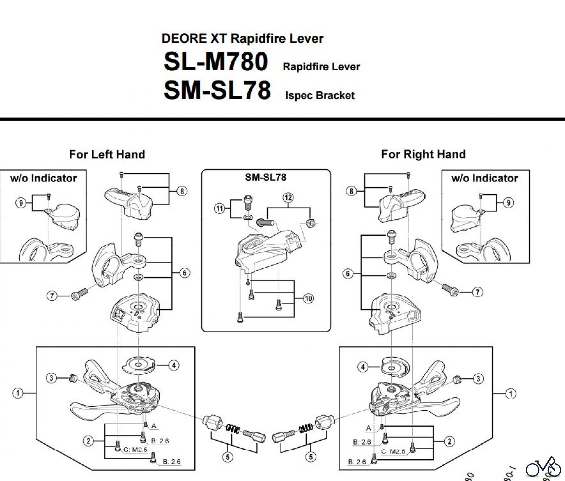 Shimano SL Shift Lever - Schalthebel SL-M780-3183 DEORE XT Rapidfire Lever