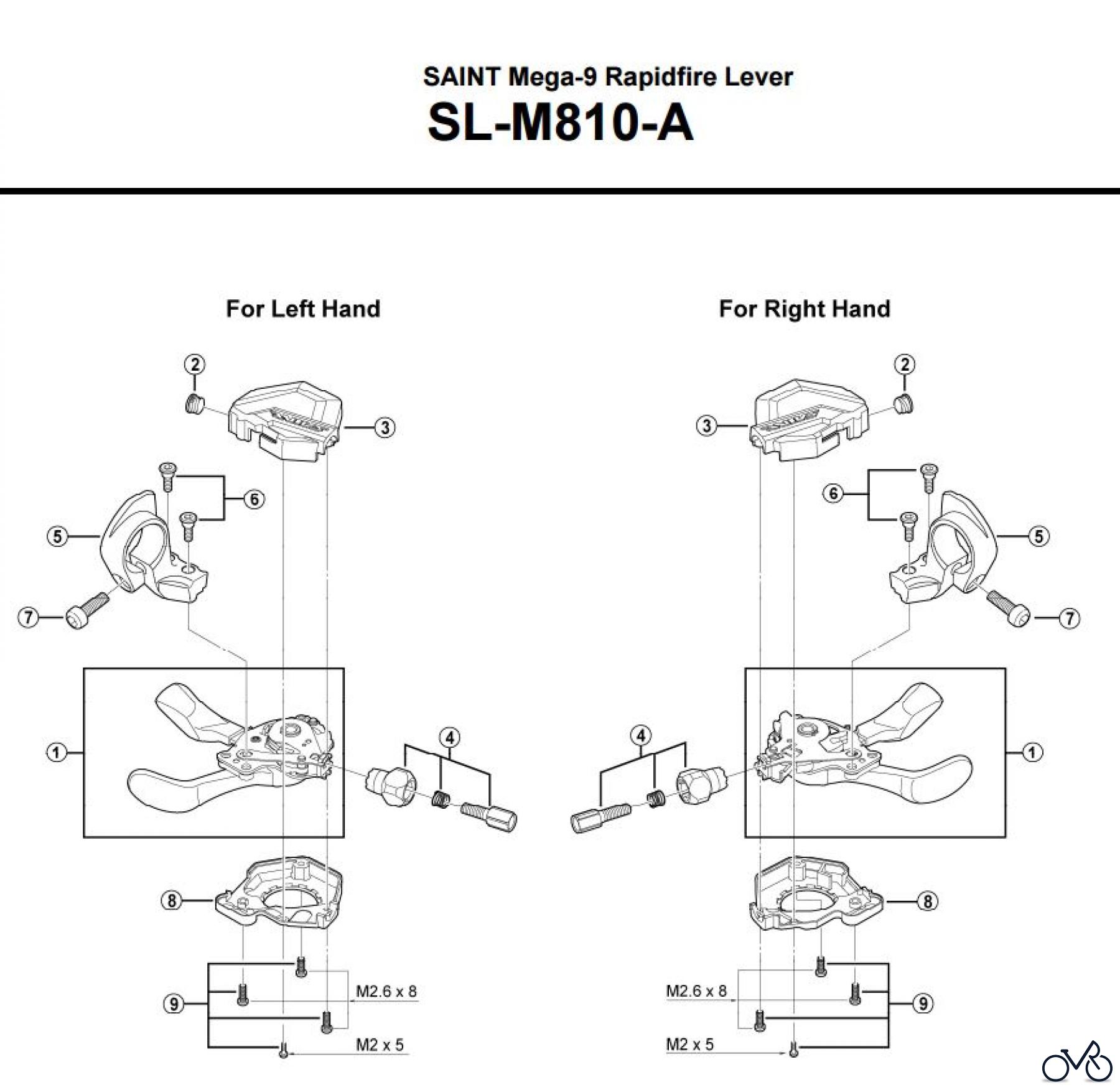  Shimano SL Shift Lever - Schalthebel SL-M810-A SAINT Mega-9 Rapidfire Lever