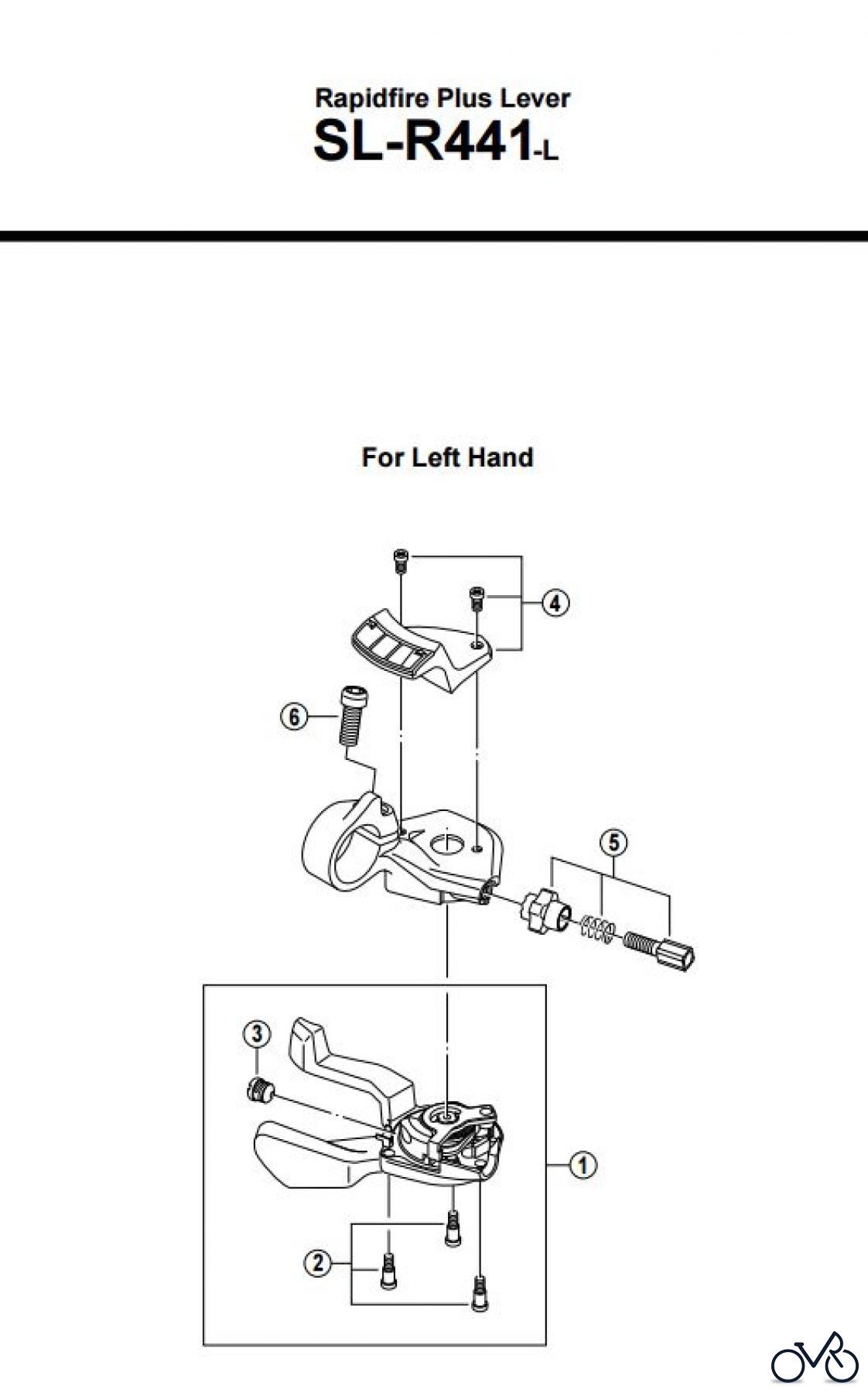  Shimano SL Shift Lever - Schalthebel SL-R441-L -2605 Rapidfire Plus Lever