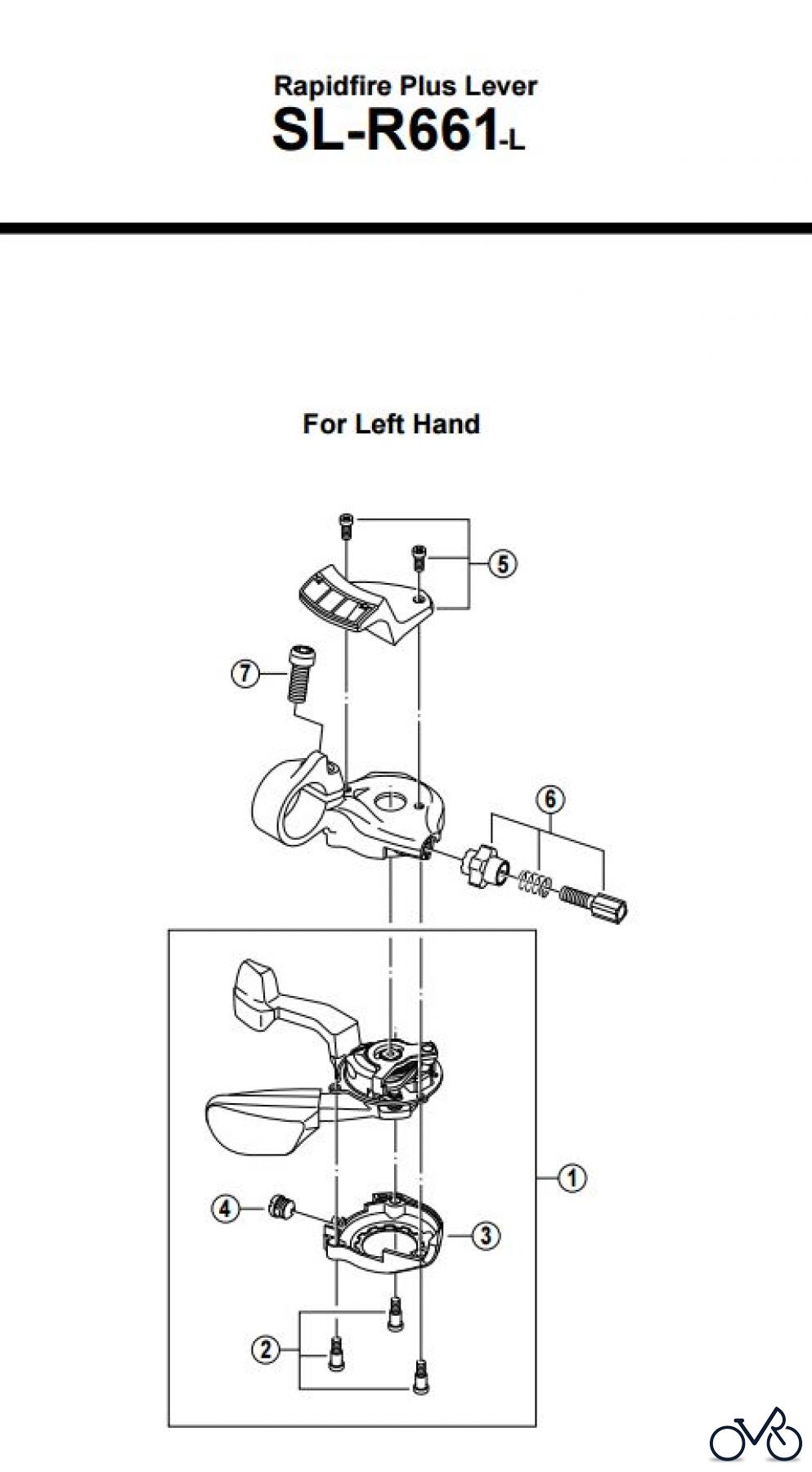  Shimano SL Shift Lever - Schalthebel SL-R661-L -2604 Rapidfire Plus Lever