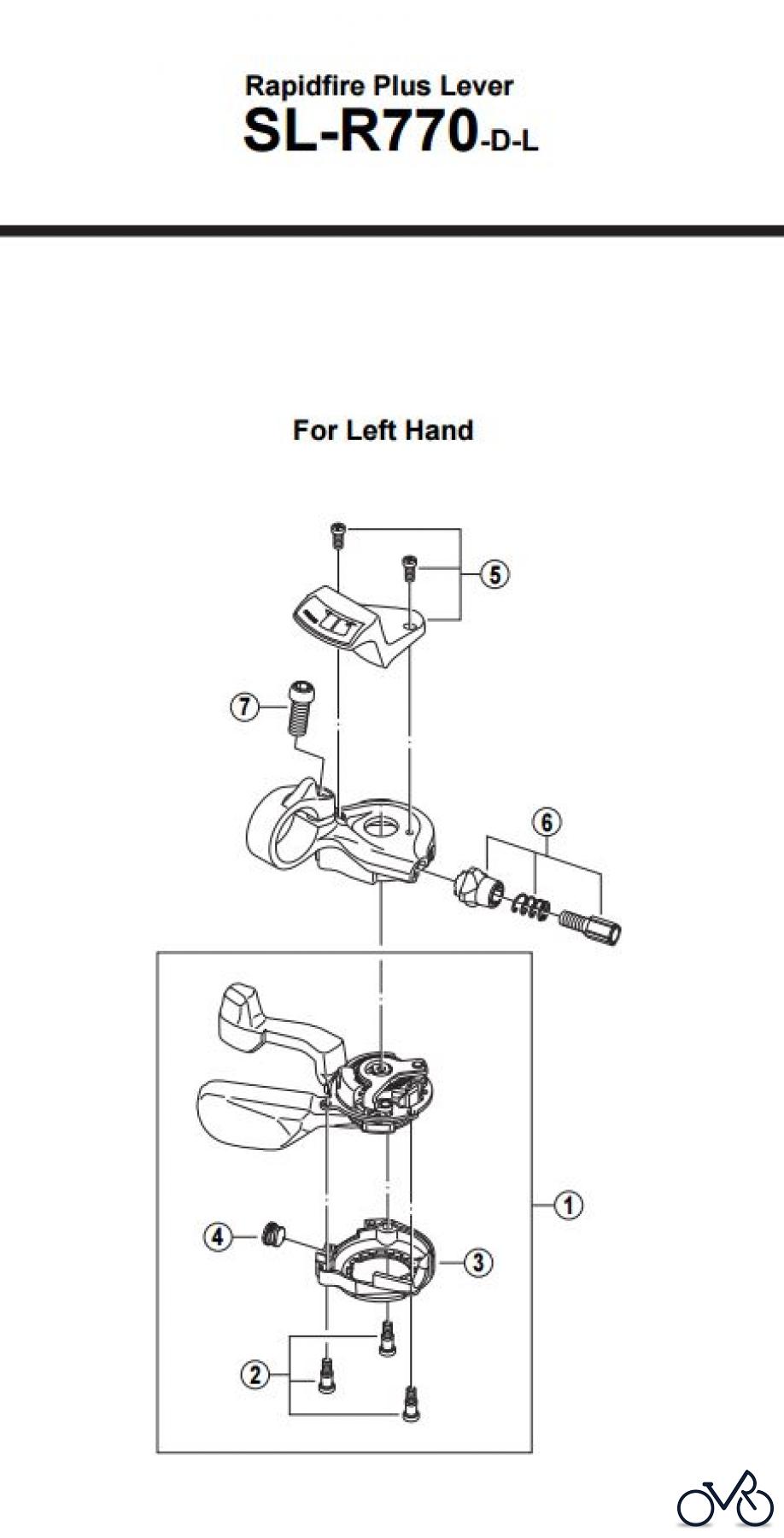  Shimano SL Shift Lever - Schalthebel SL-R770-D-L -2980 Rapidfire Plus Lever