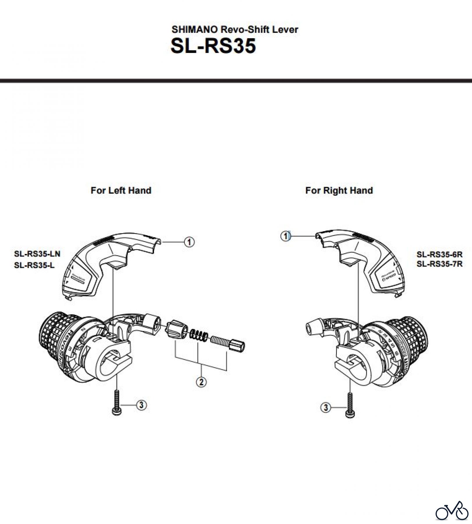  Shimano SL Shift Lever - Schalthebel SL-RS35 -12789BSHIMANO Revo-Shift Lever 
