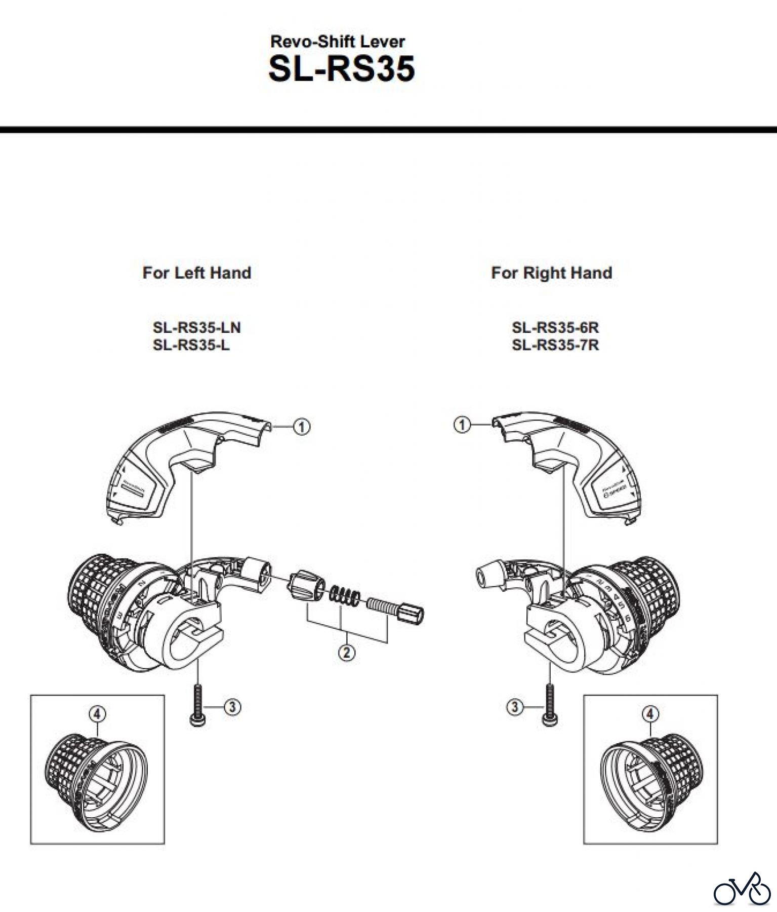 Shimano SL Shift Lever - Schalthebel SL-RS35 -2789C Revo-Shift Lever