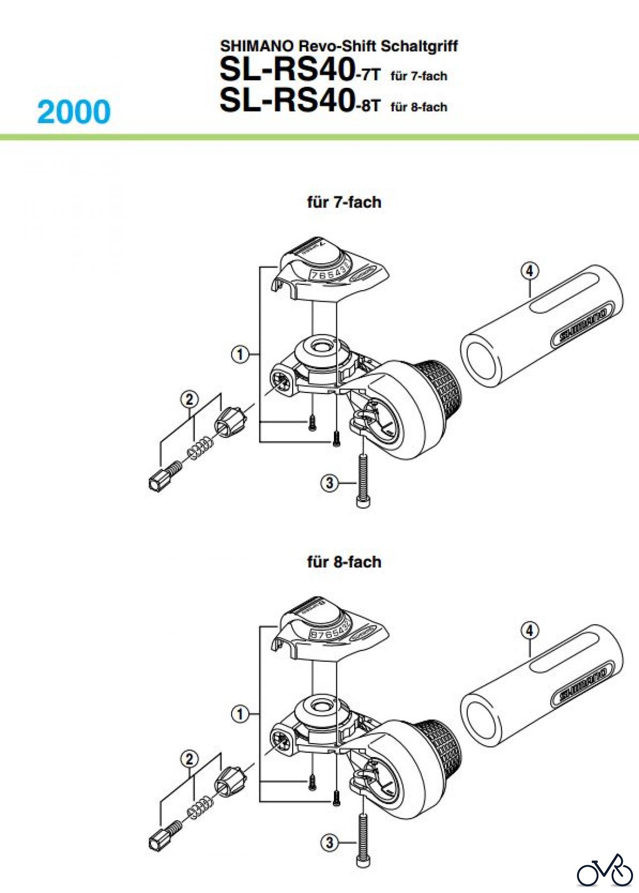Shimano SL Shift Lever - Schalthebel SL-RS40, 2000 SHIMANO Revo-Shift Schaltgriff