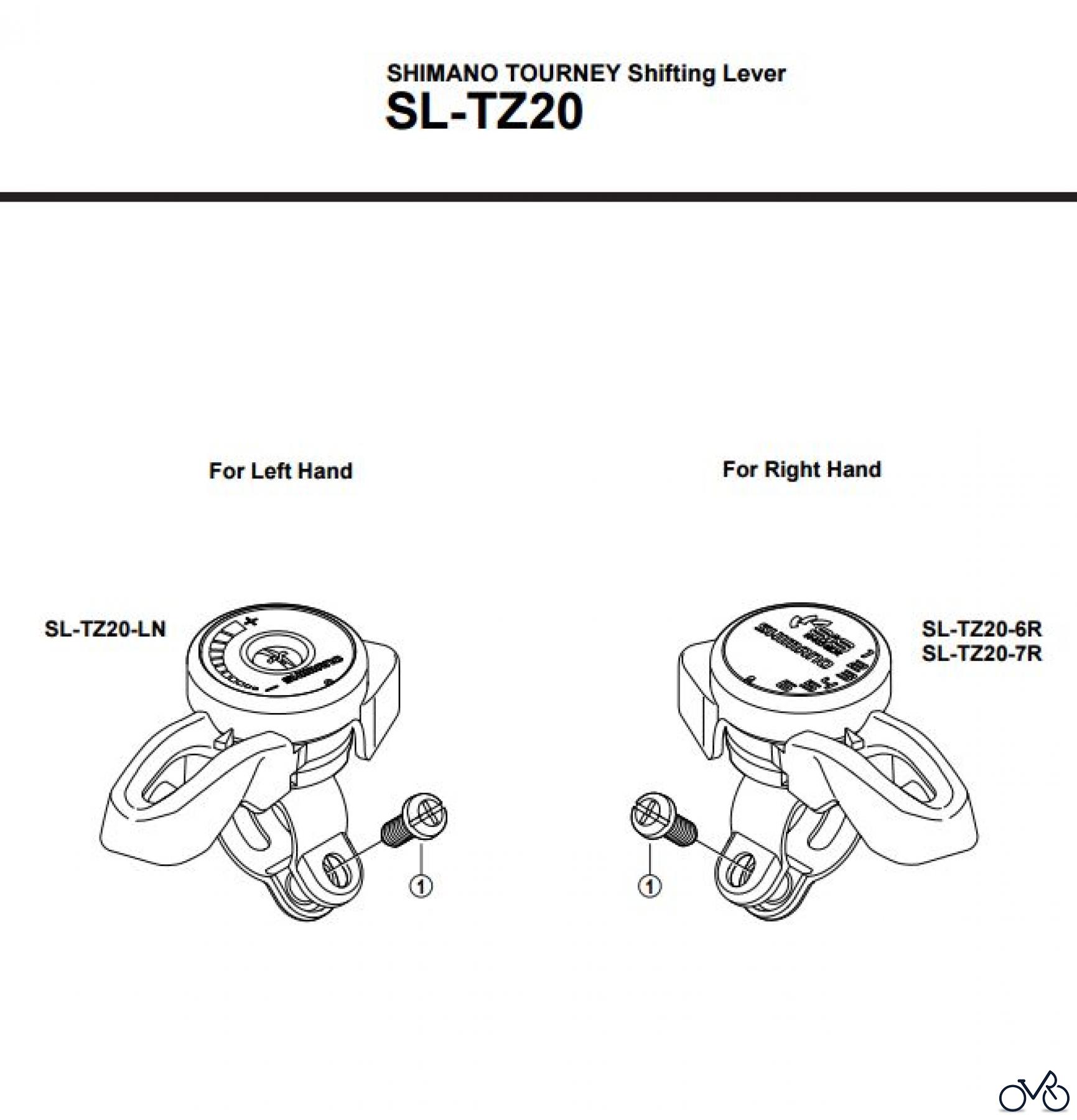  Shimano SL Shift Lever - Schalthebel SL-TZ20 SHIMANO TOURNEY Shifting Lever 