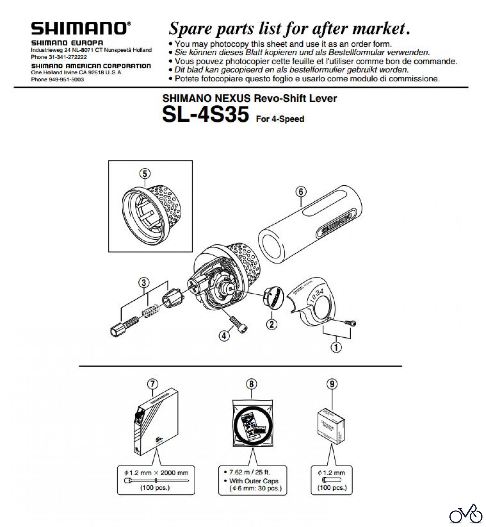 Shimano SL Shift Lever - Schalthebel SL-4S35 SHIMANO NEXUS Revo-Shift Lever