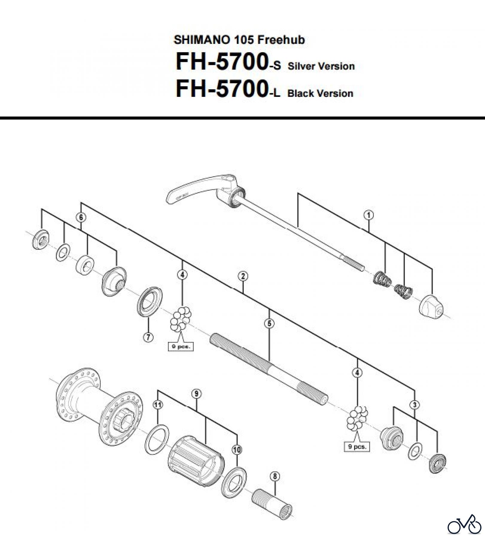  Shimano FH Free Hub - Freilaufnabe FH-5700 SHIMANO 105  Kassettennabe