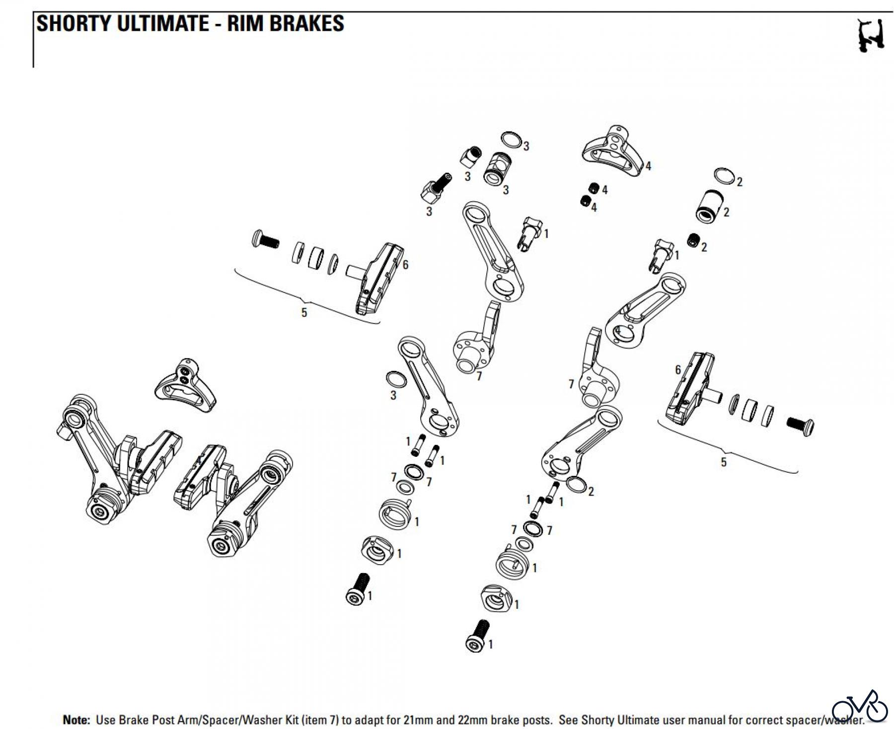  Sram avid RIM BRAKES SHORTY ULTIMATE - RIM BRAKES