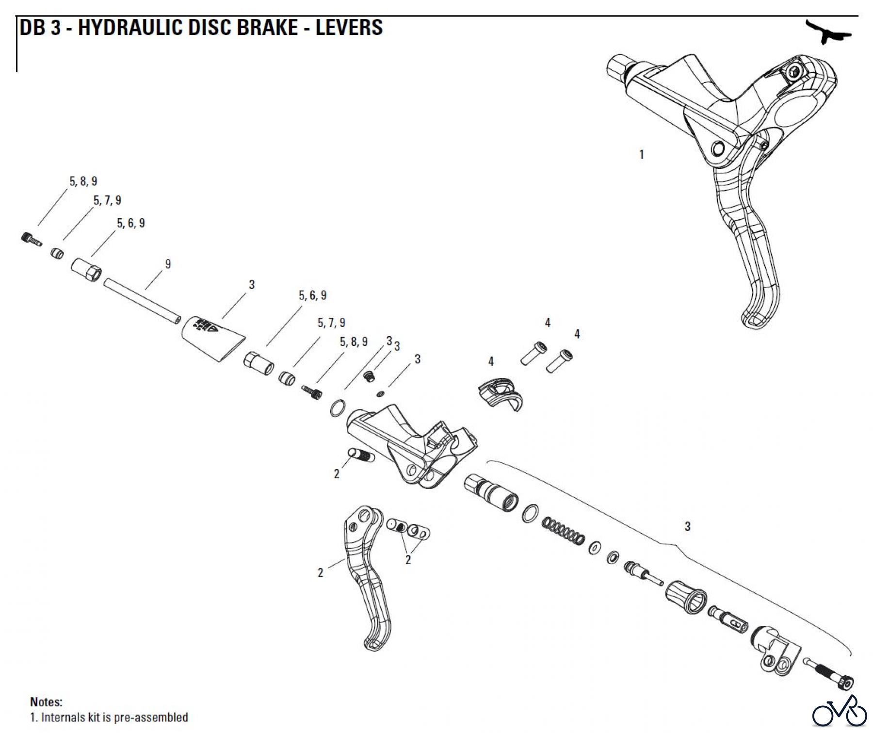  Sram avid HYDRAULIC DISC BRAKE - LEVERS DB 3 - HYDRAULIC DISC BRAKE - LEVERS
