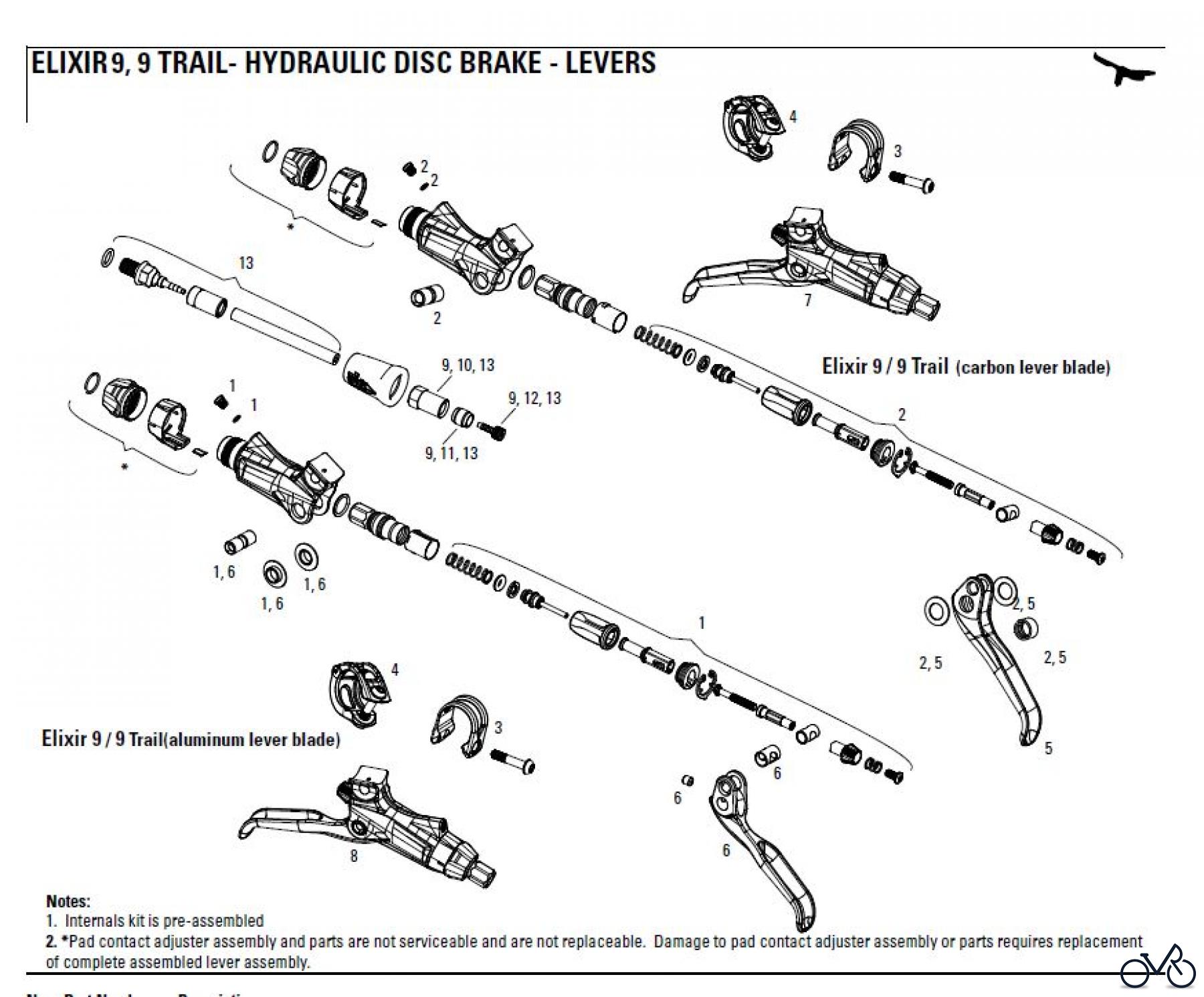 Sram avid HYDRAULIC DISC BRAKE - LEVERS ELIXIR 9, 9 TRAIL- HYDRAULIC DISC BRAKE - LEVERS