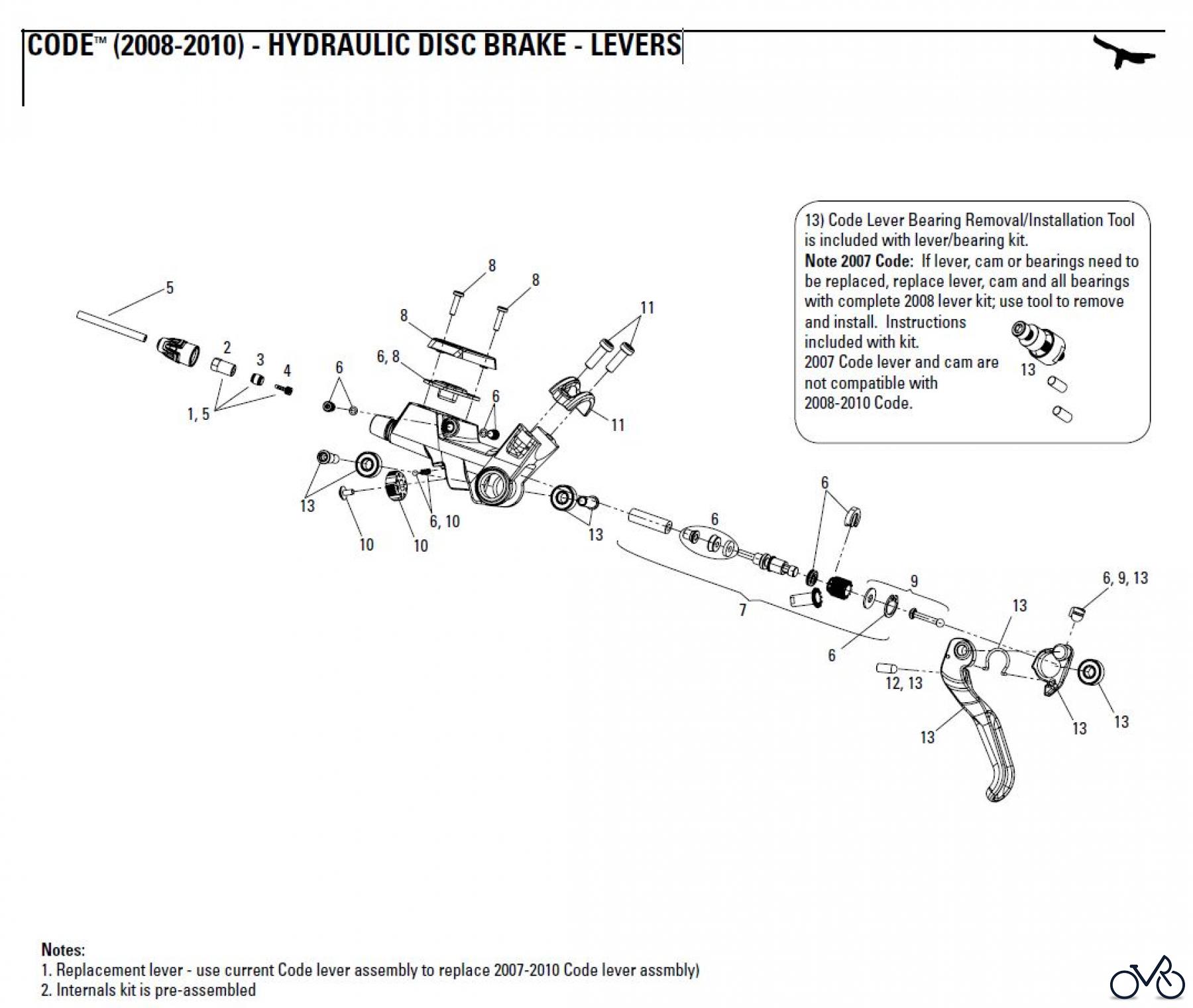 Sram avid HYDRAULIC DISC BRAKE - LEVERS CODE™ (2008-2010) - HYDRAULIC DISC BRAKE - LEVERS