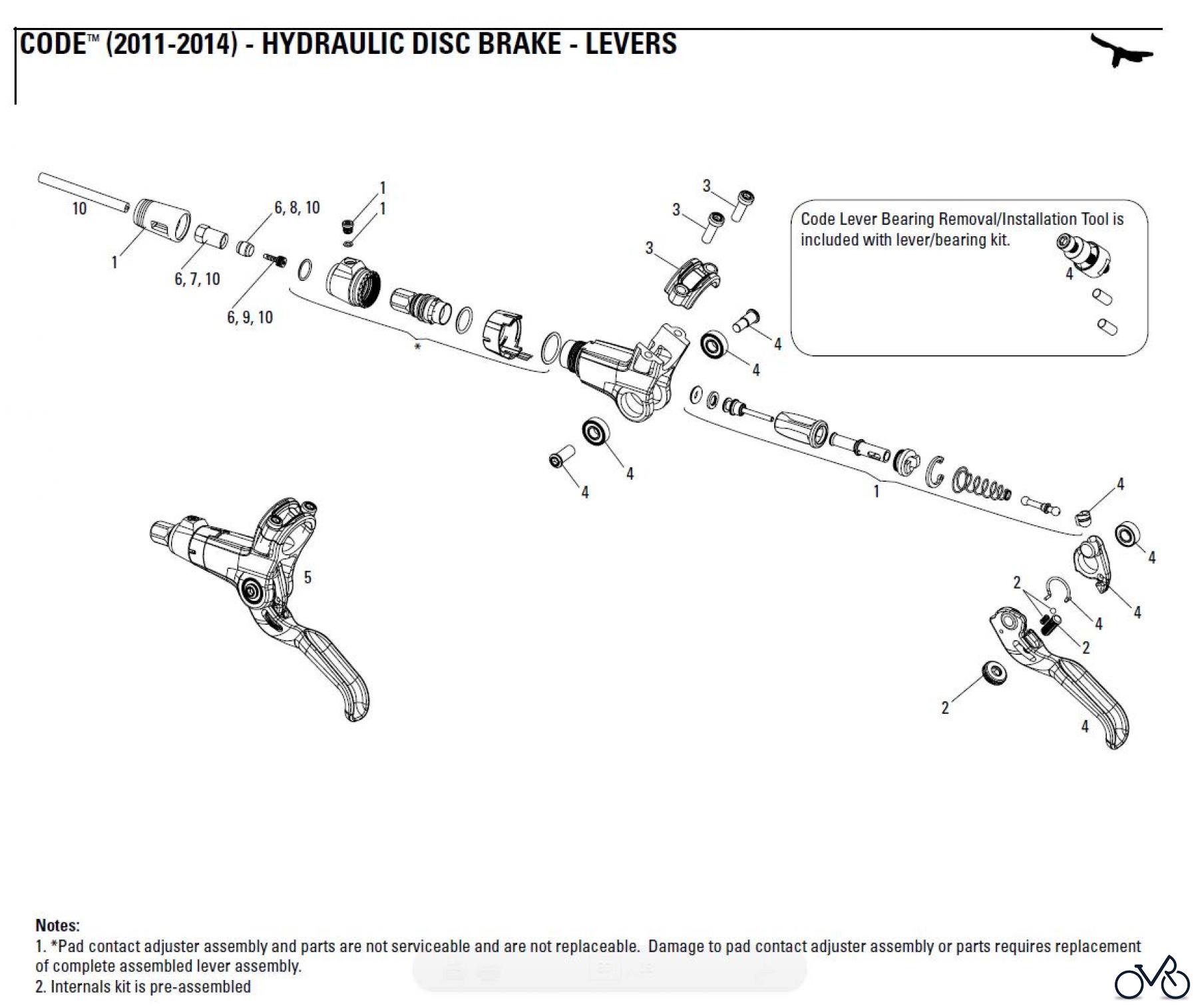  Sram avid HYDRAULIC DISC BRAKE - LEVERS CODE™ (2011-2014) - HYDRAULIC DISC BRAKE - LEVERS