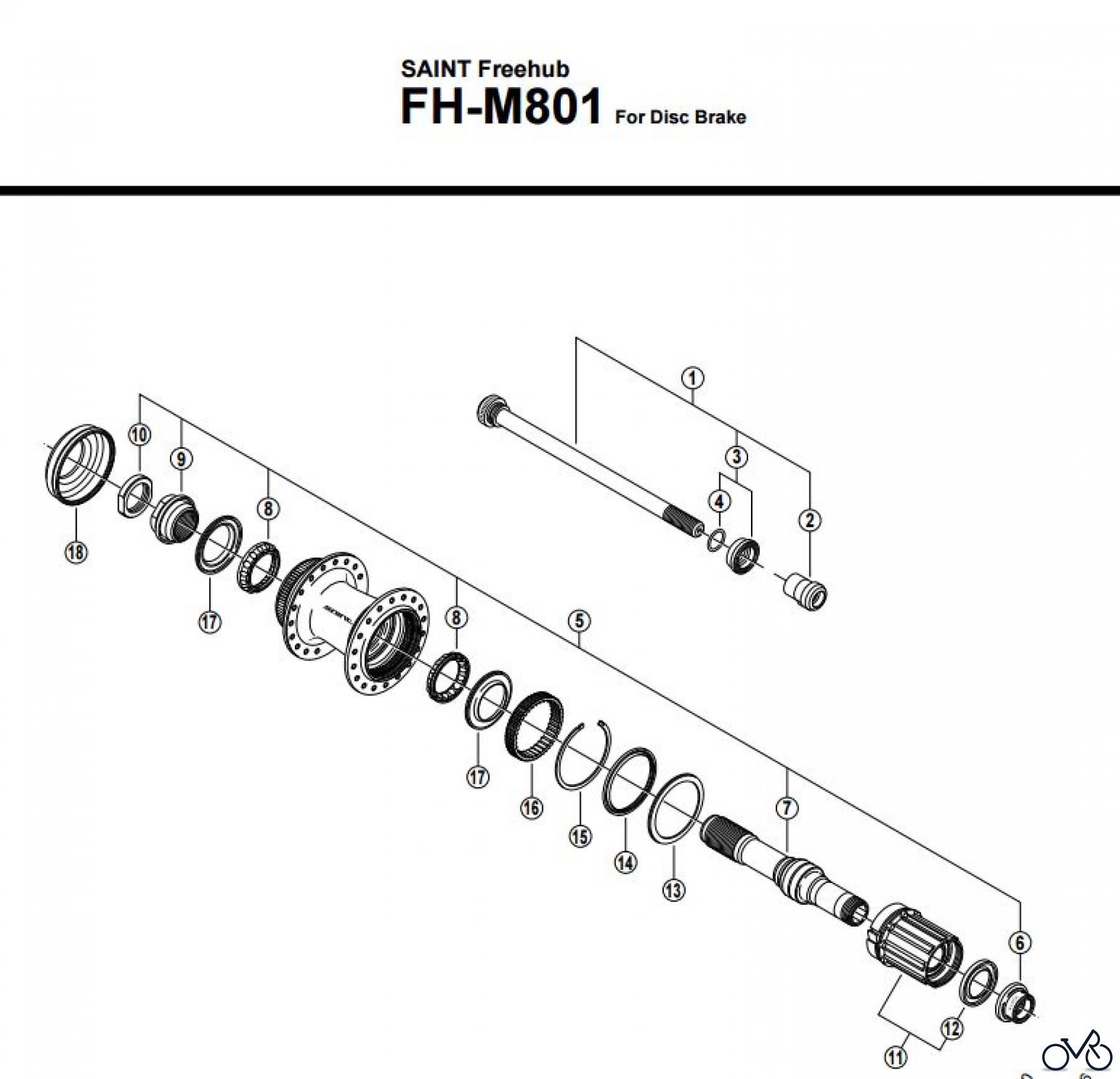  Shimano FH Free Hub - Freilaufnabe FH-M801 SAINT Freehub