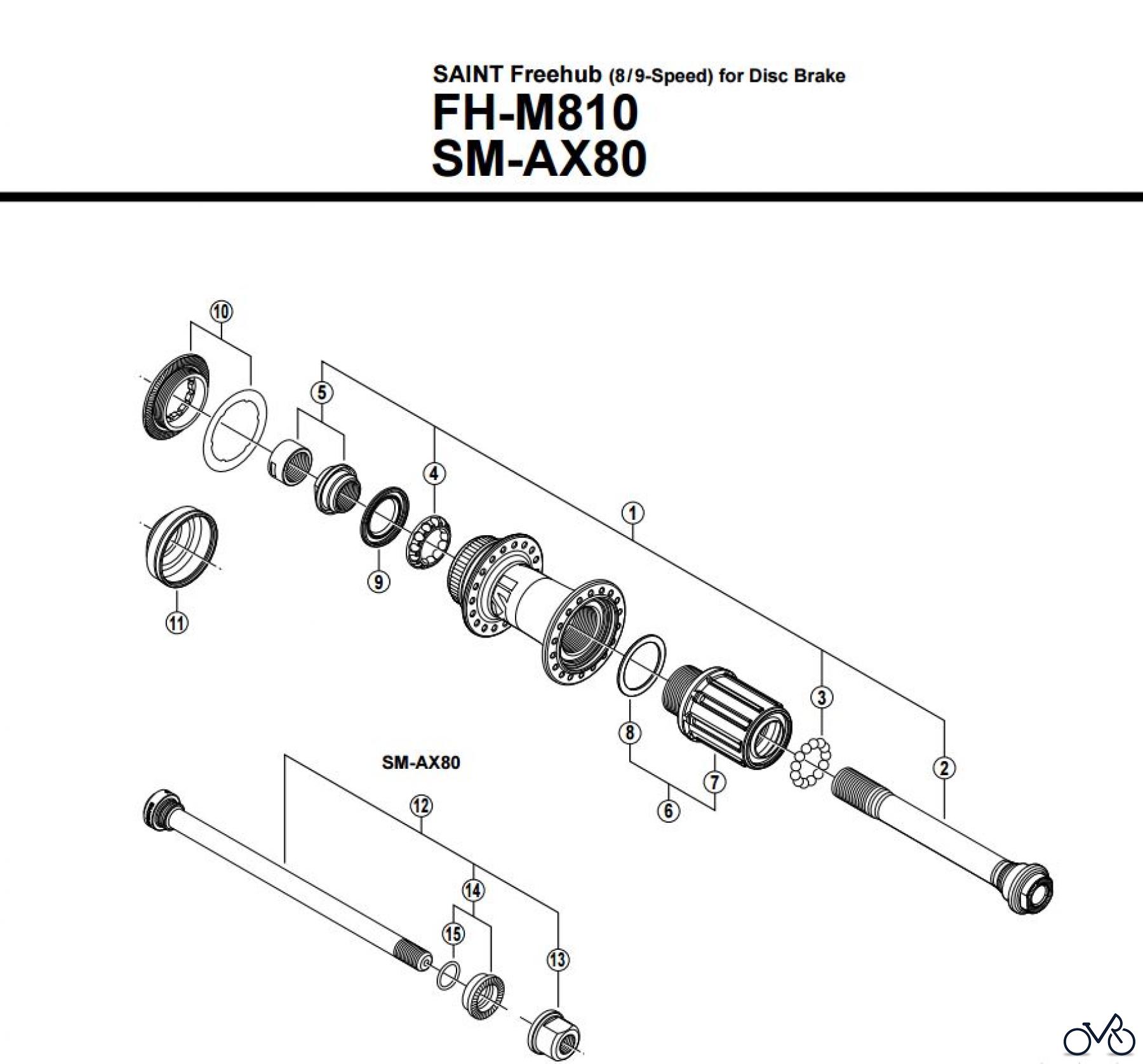 Shimano FH Free Hub - Freilaufnabe FH-M810 SAINT Freehub (8/9-Speed) for Disc Brake