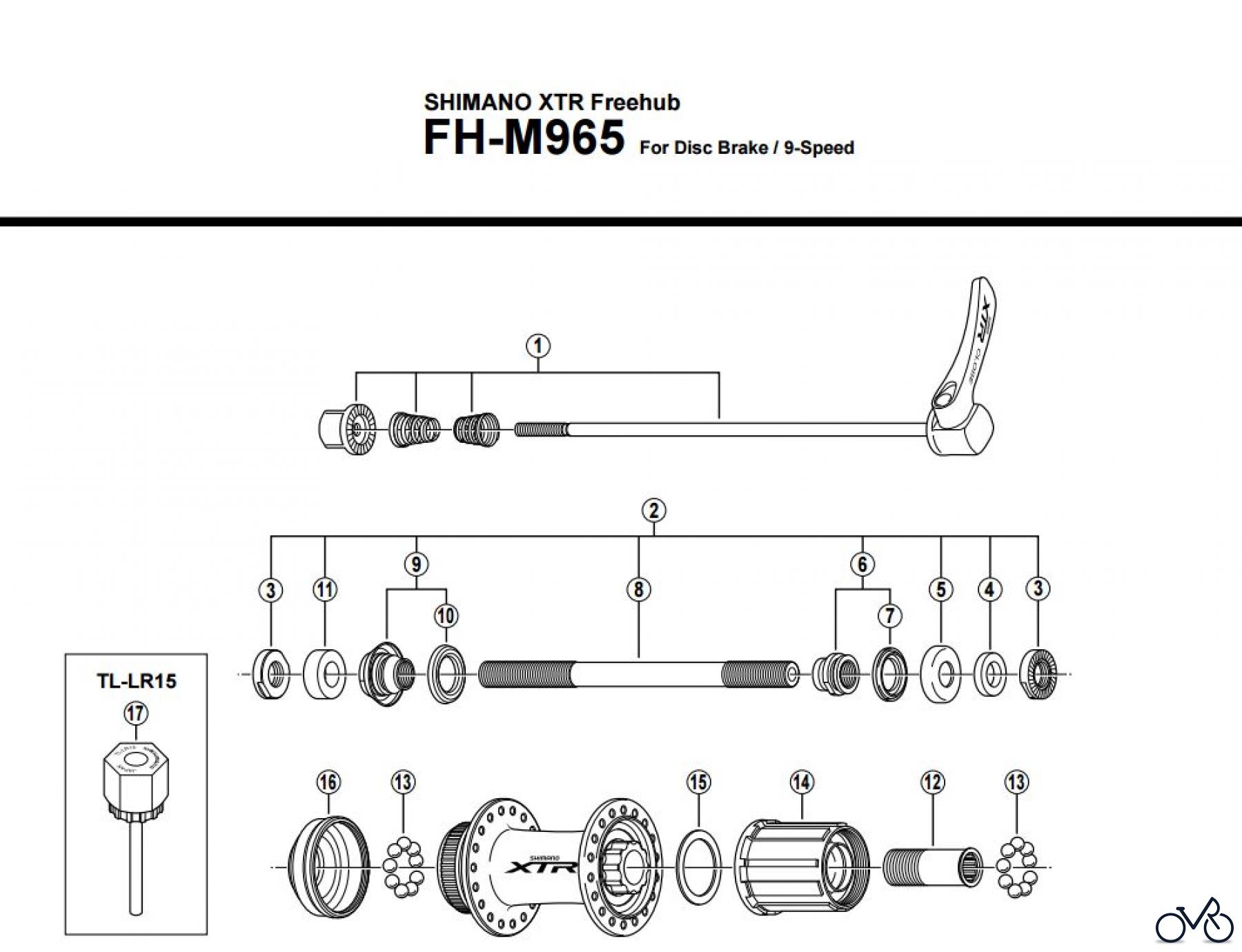  Shimano FH Free Hub - Freilaufnabe FH-M965 SHIMANO XTR Freehub 8/9-Speed