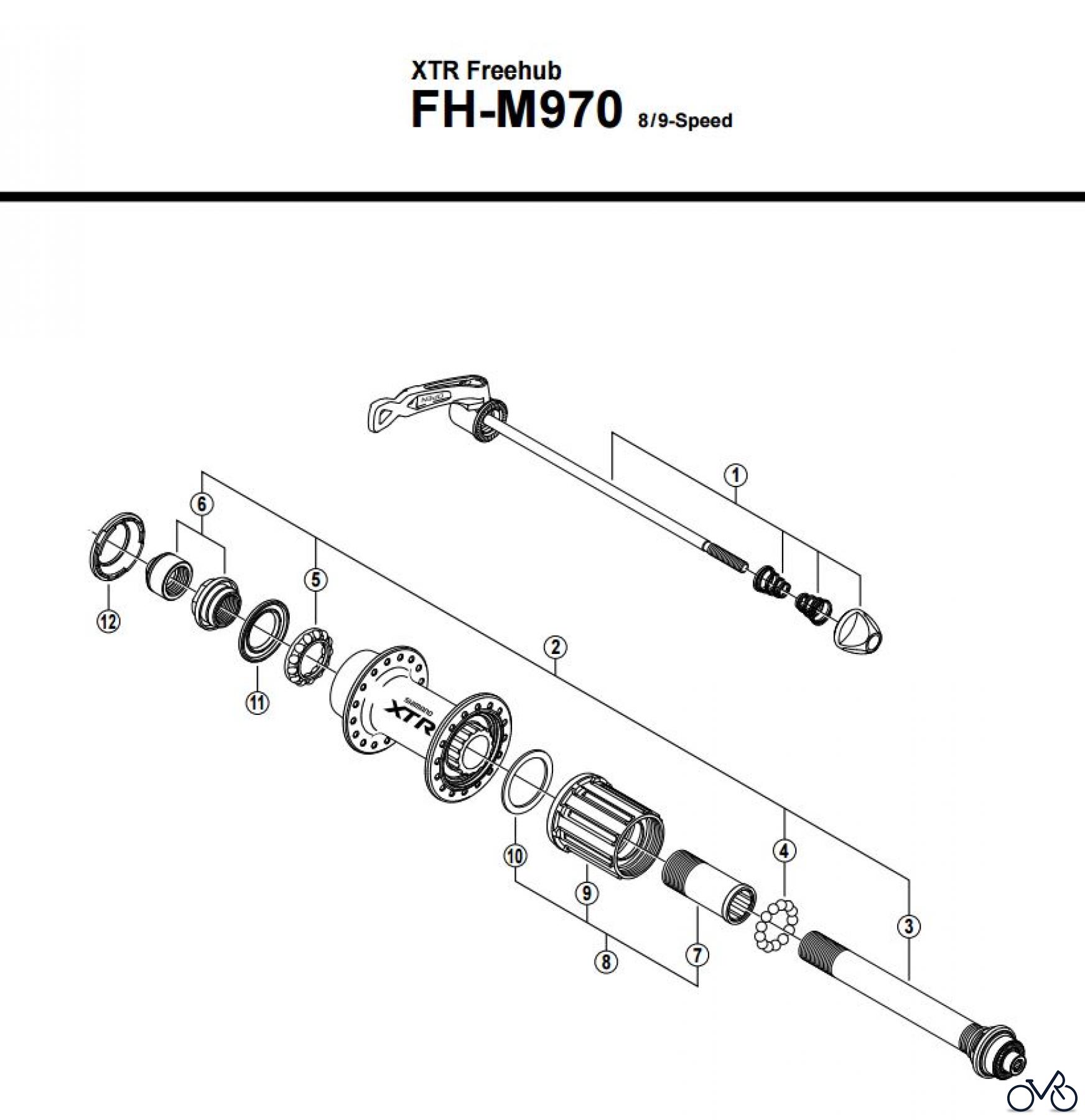 Shimano FH Free Hub - Freilaufnabe FH-M970 -2546A XTR Freehub 8/9-Speed