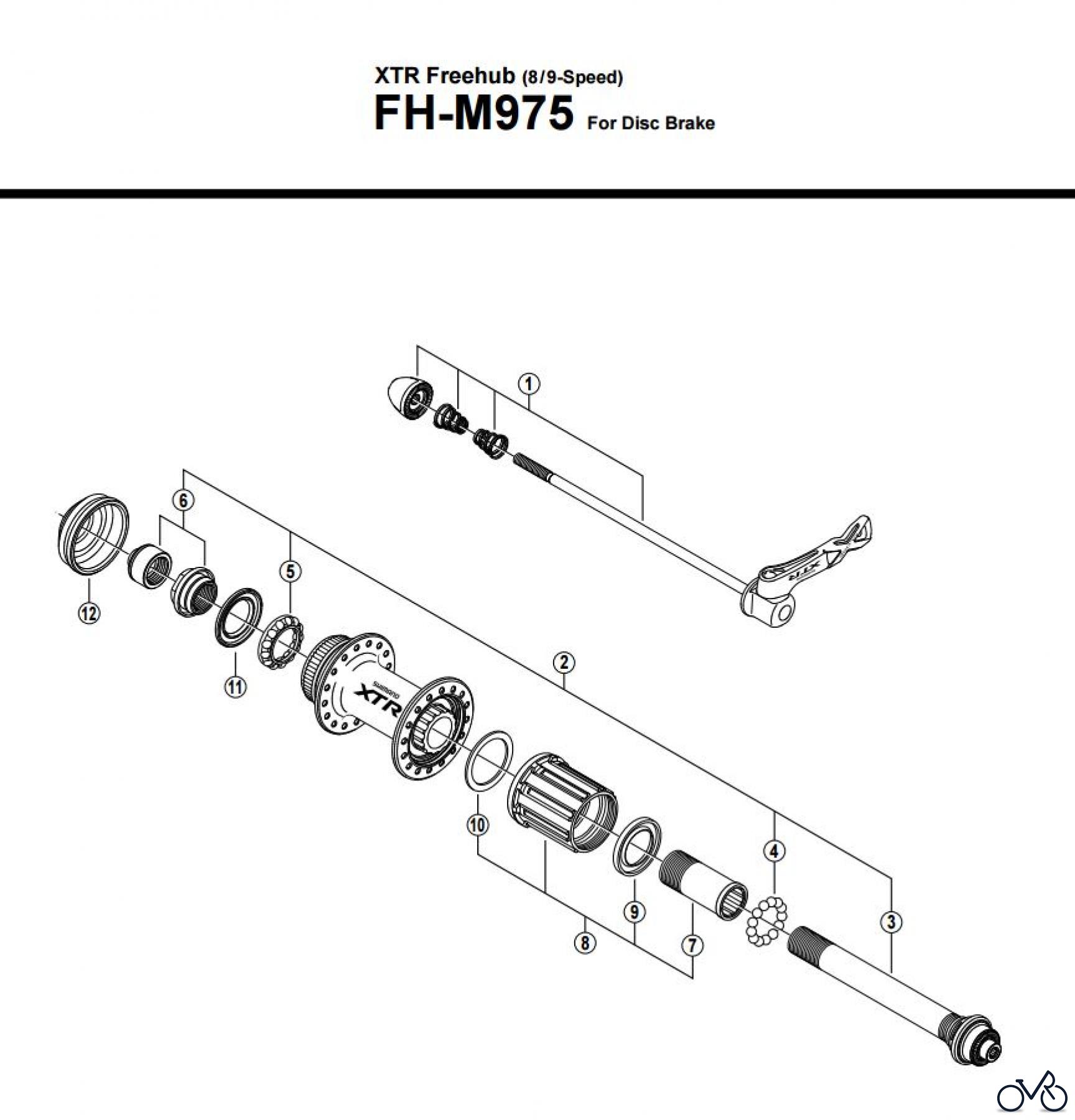 Shimano FH Free Hub - Freilaufnabe FH-M975 -12547 XTR Freehub (8/9-Speed)