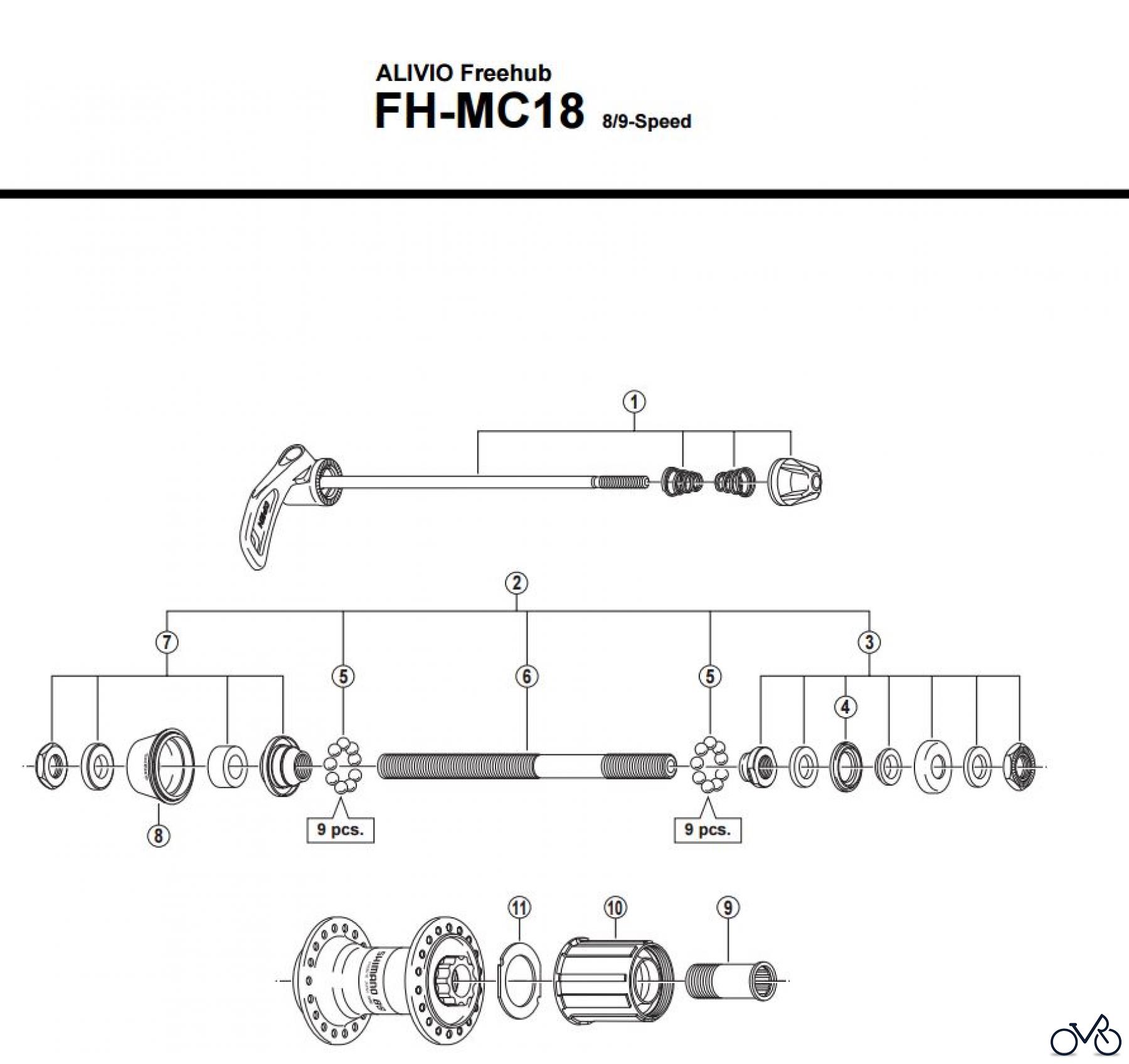 Shimano FH Free Hub - Freilaufnabe FH-MC18 -1749B