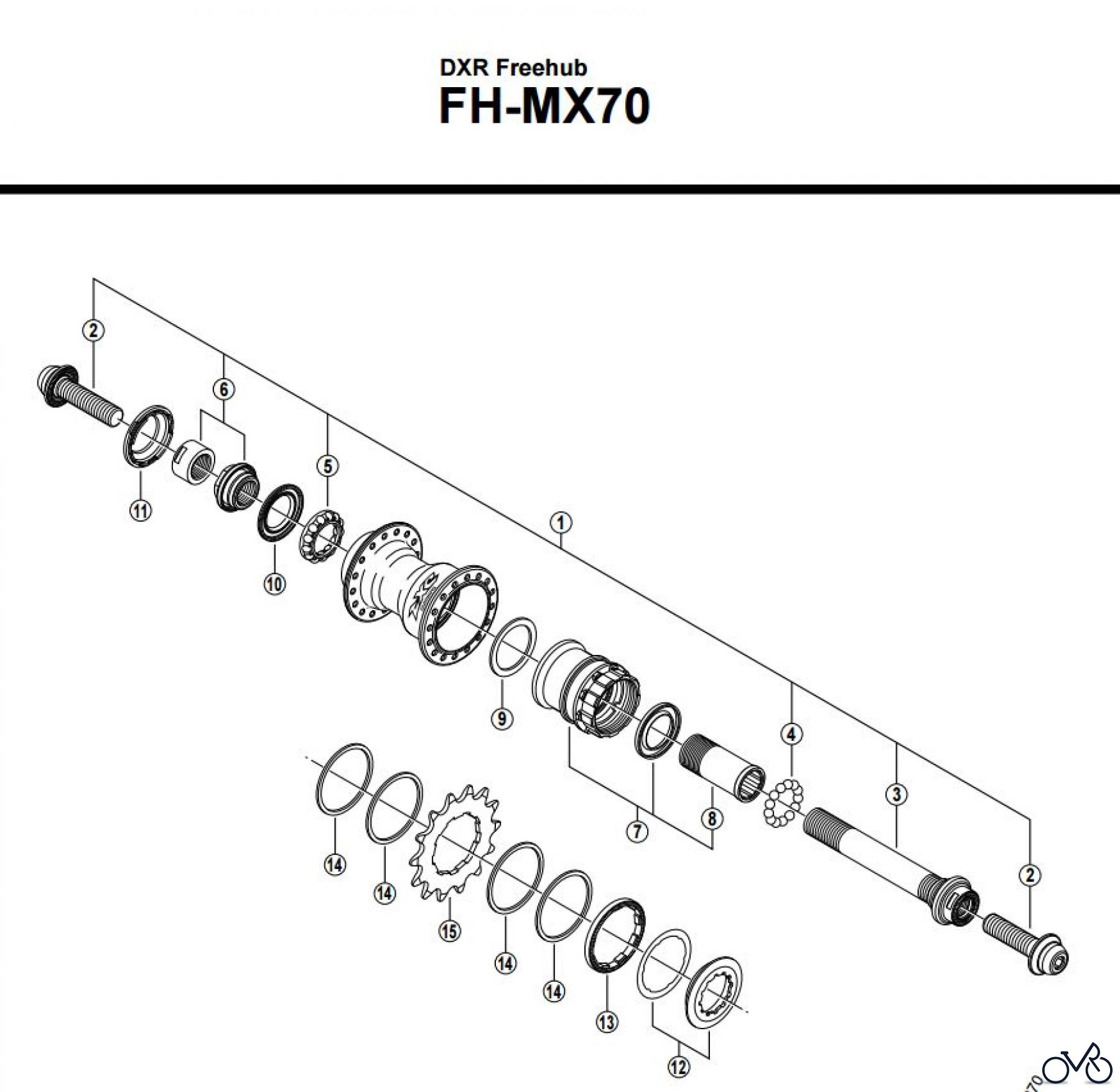 Shimano FH Free Hub - Freilaufnabe FH-MX70 -2658
