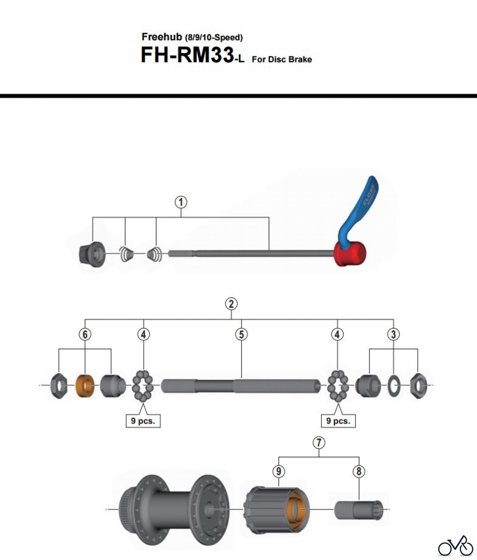  Shimano FH Free Hub - Freilaufnabe FH-RM33 -3650A