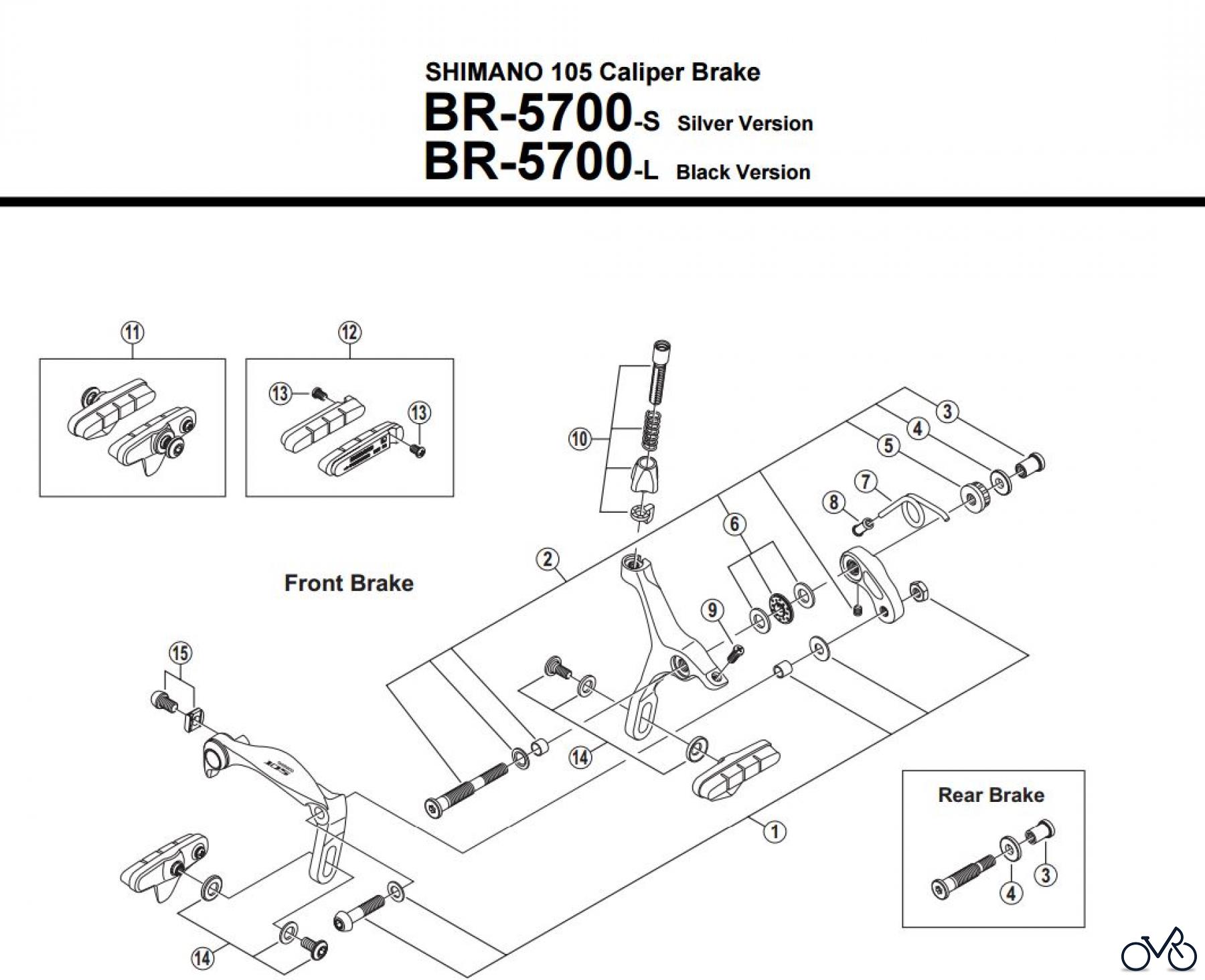 Shimano BR Brake - Bremse BR-5700 -3015 SHIMANO 105 Caliper Brake