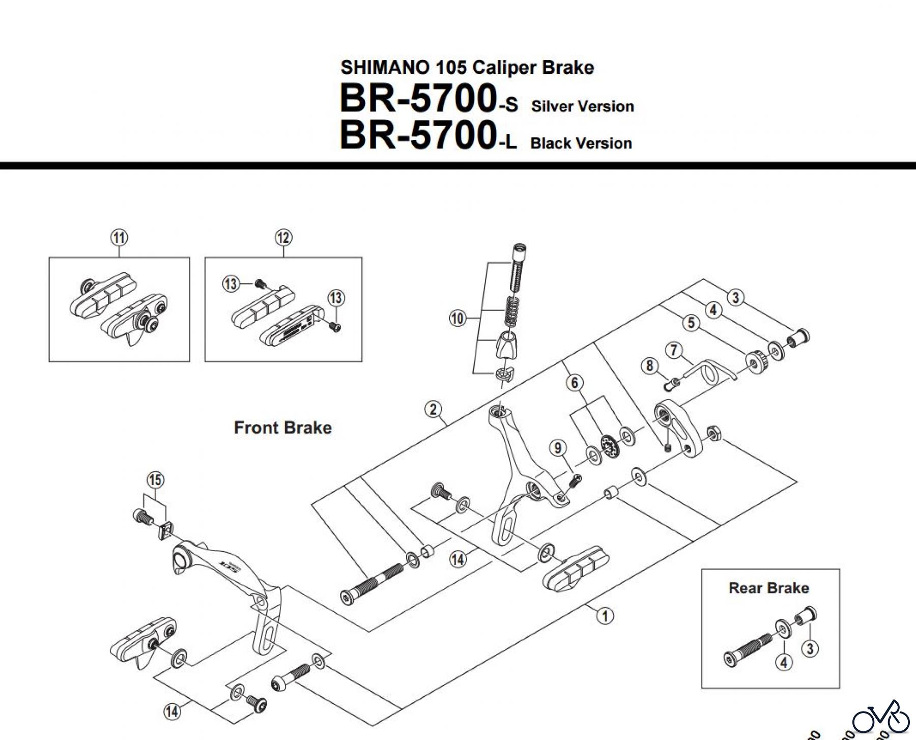 Shimano BR Brake - Bremse BR-5700 -3015A SHIMANO 105 Caliper Brake