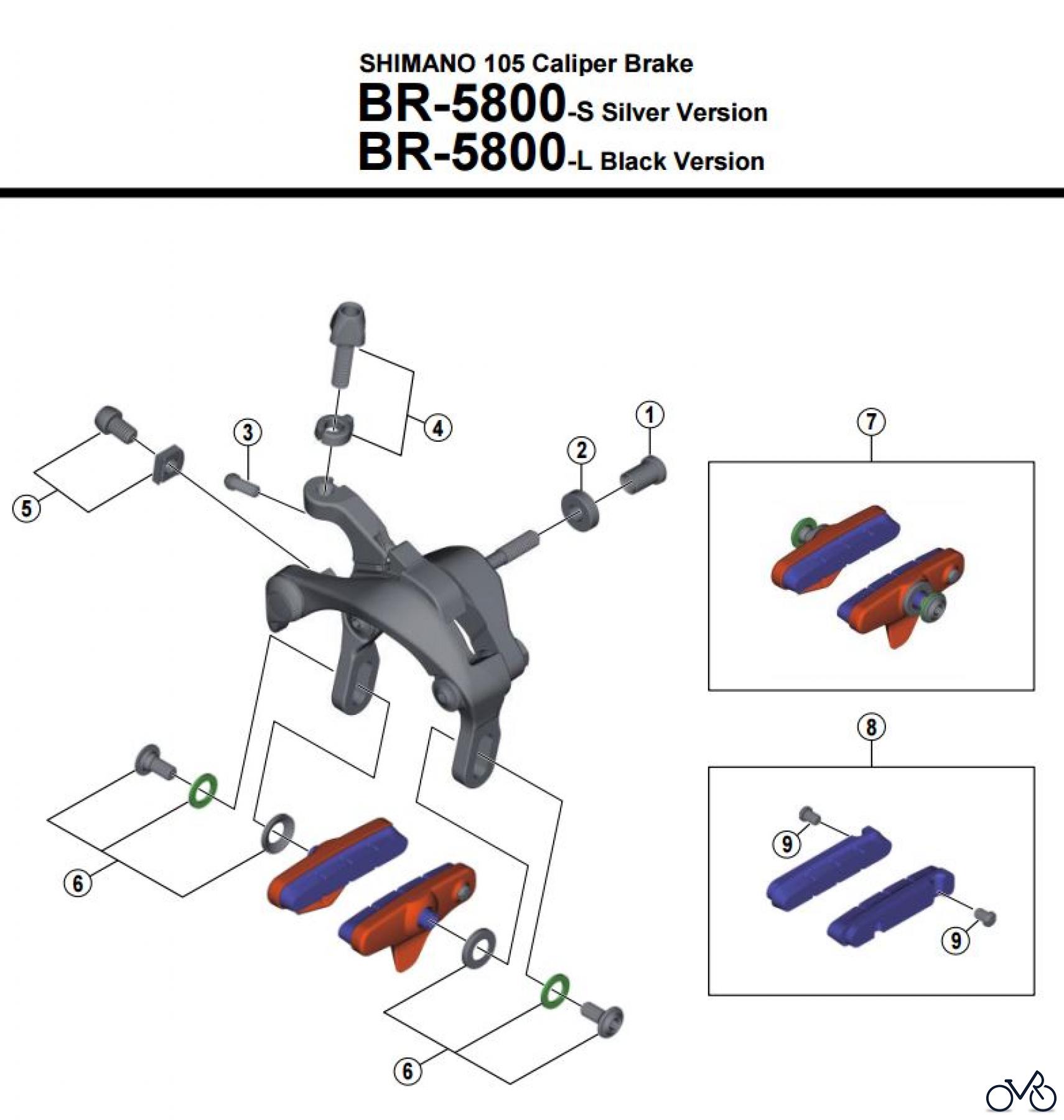 Shimano BR Brake - Bremse BR-5800 -3716 SHIMANO 105 Caliper Brake