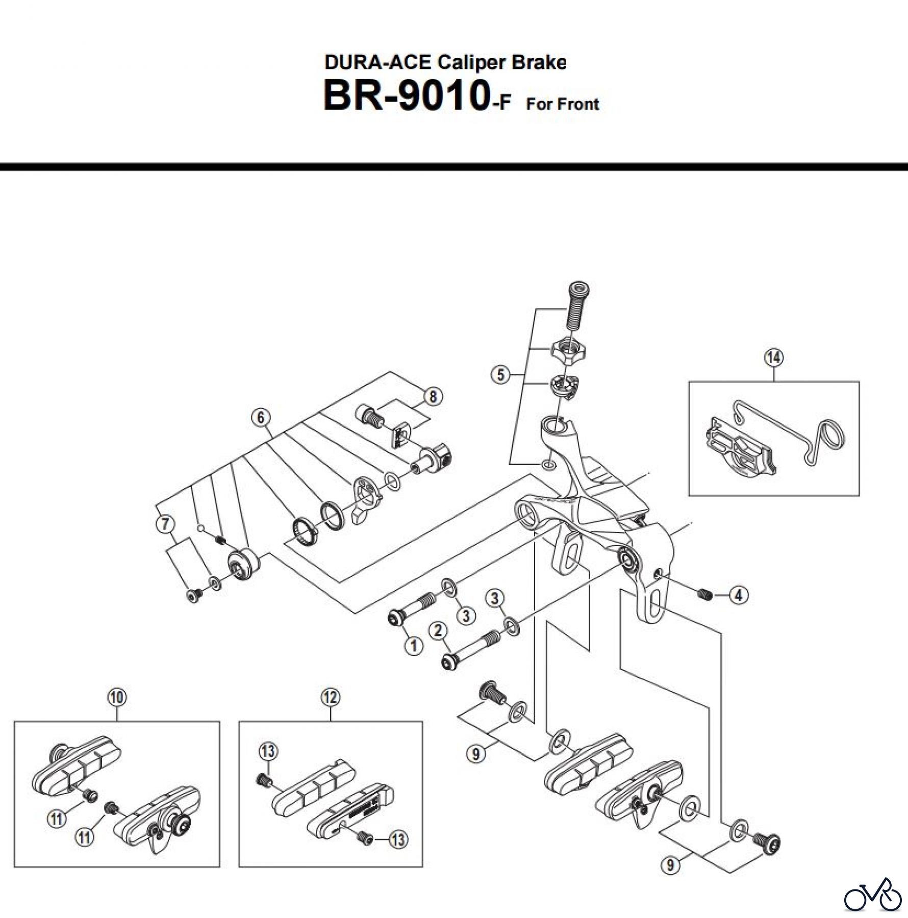 Shimano BR Brake - Bremse BR-9010-F -3461 DURA-ACE Caliper Brake For Front