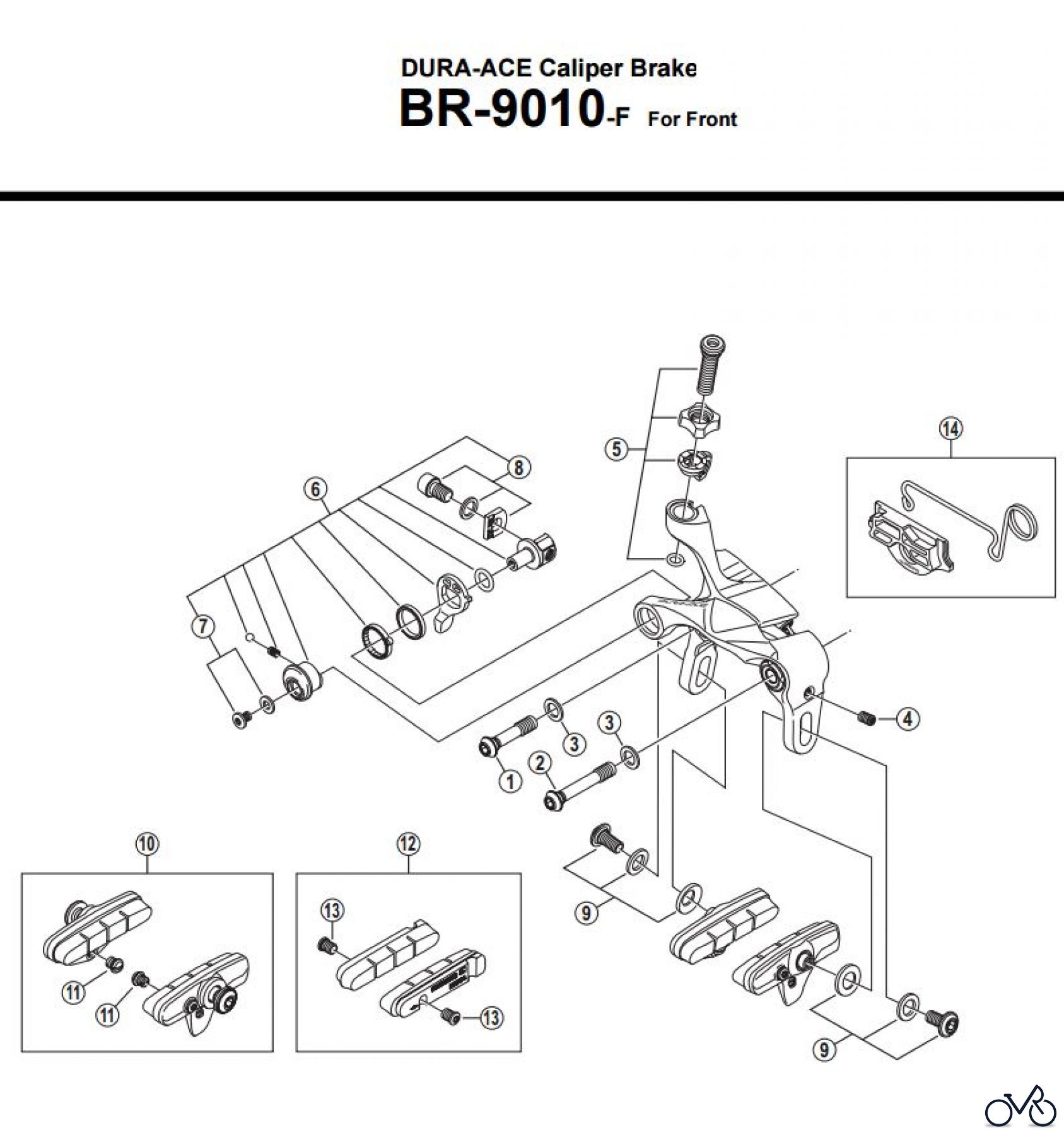 Shimano BR Brake - Bremse BR-9010-F -3461A DURA-ACE Caliper Brake For Front