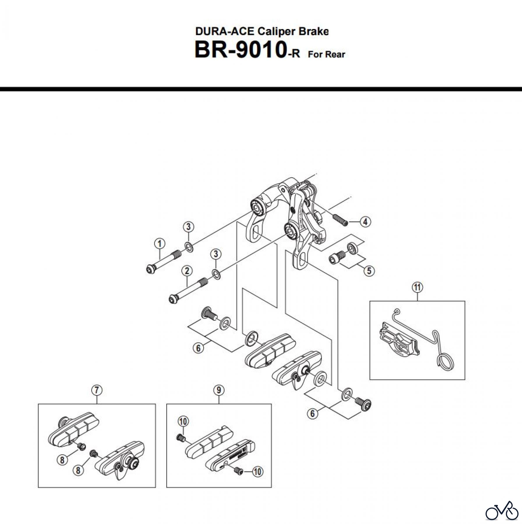Shimano BR Brake - Bremse BR-9010-R -3462 DURA-ACE Caliper Brake For Rear