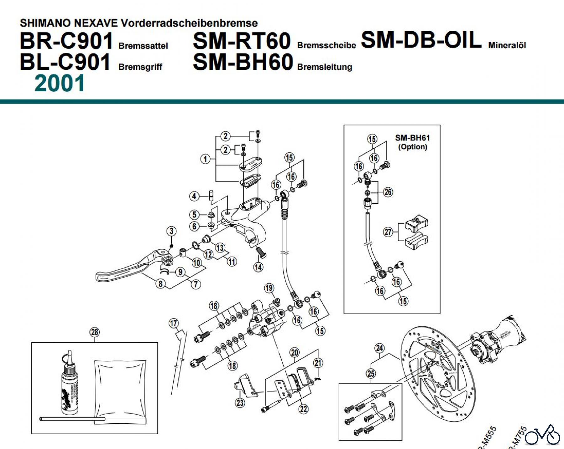 Shimano BR Brake - Bremse BR-C901-BL-C901-01 SHIMANO NEXAVE Vorderradscheibenbremse