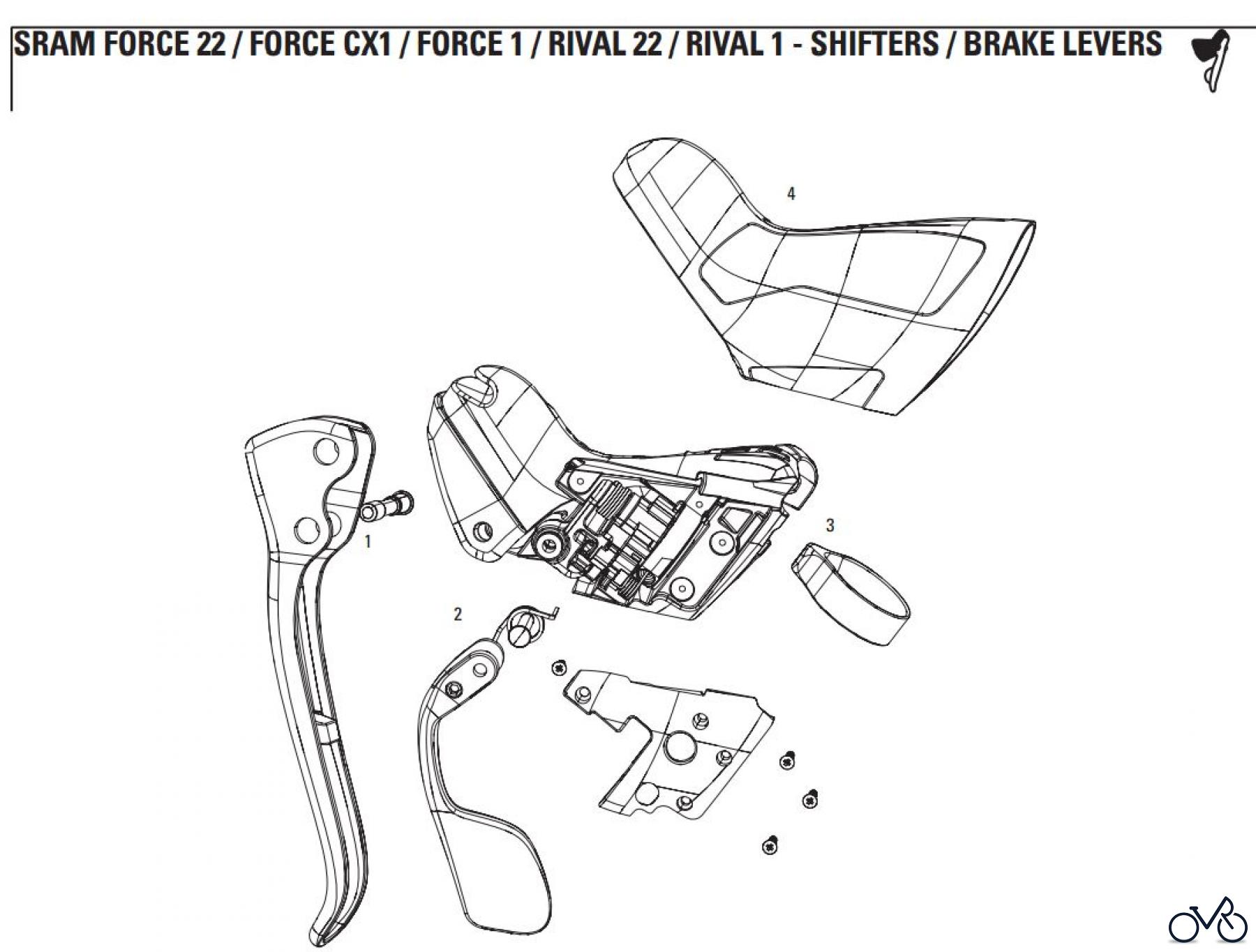 Sram Sram SRAM FORCE 22 / FORCE CX1 / FORCE 1 / RIVAL 22 / RIVAL 1 - SHIFTERS / BRAKE LEVERS
