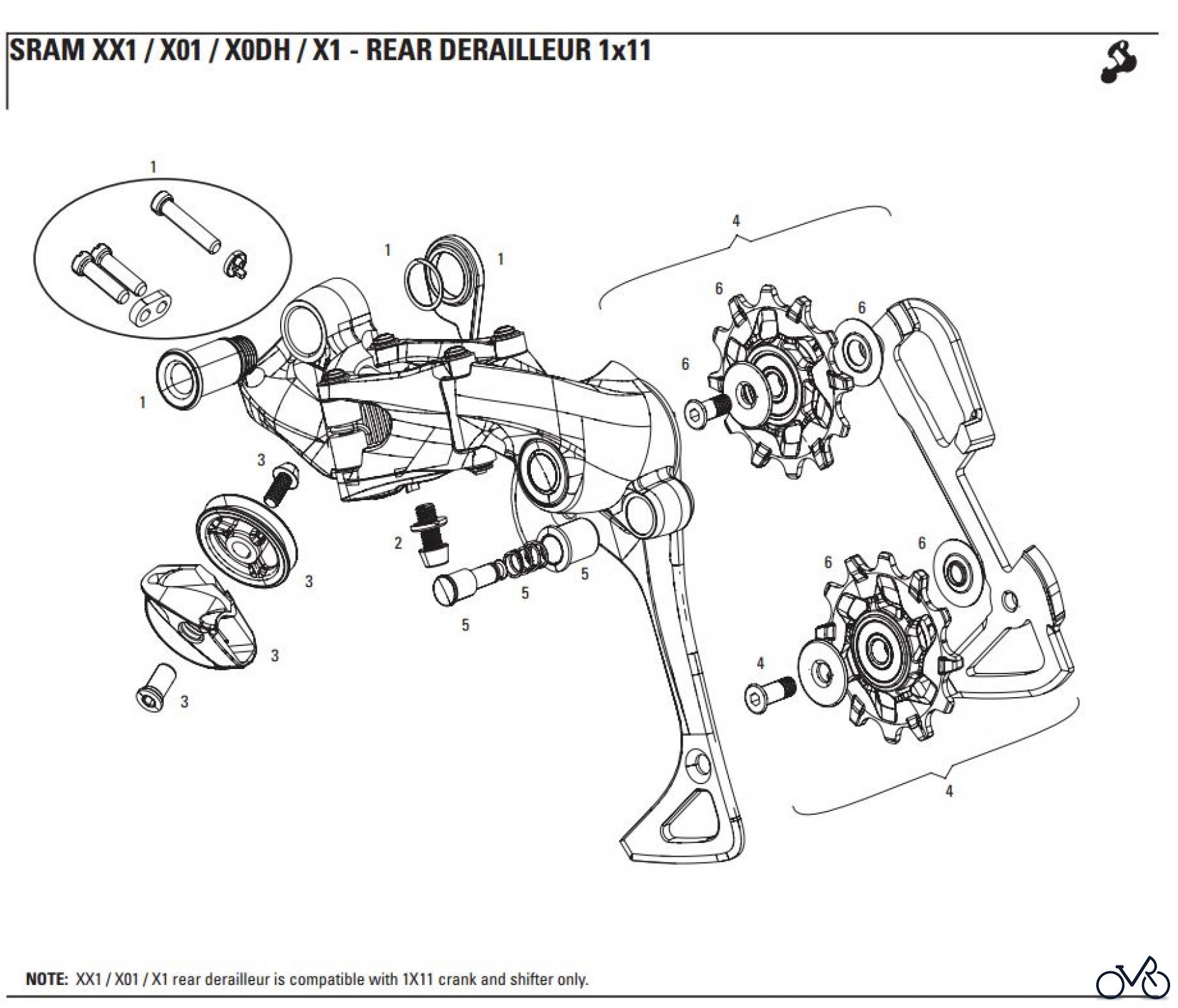 Sram Sram SRAM XX1 / X01 / X0DH / X1 - REAR DERAILLEUR 1x11
