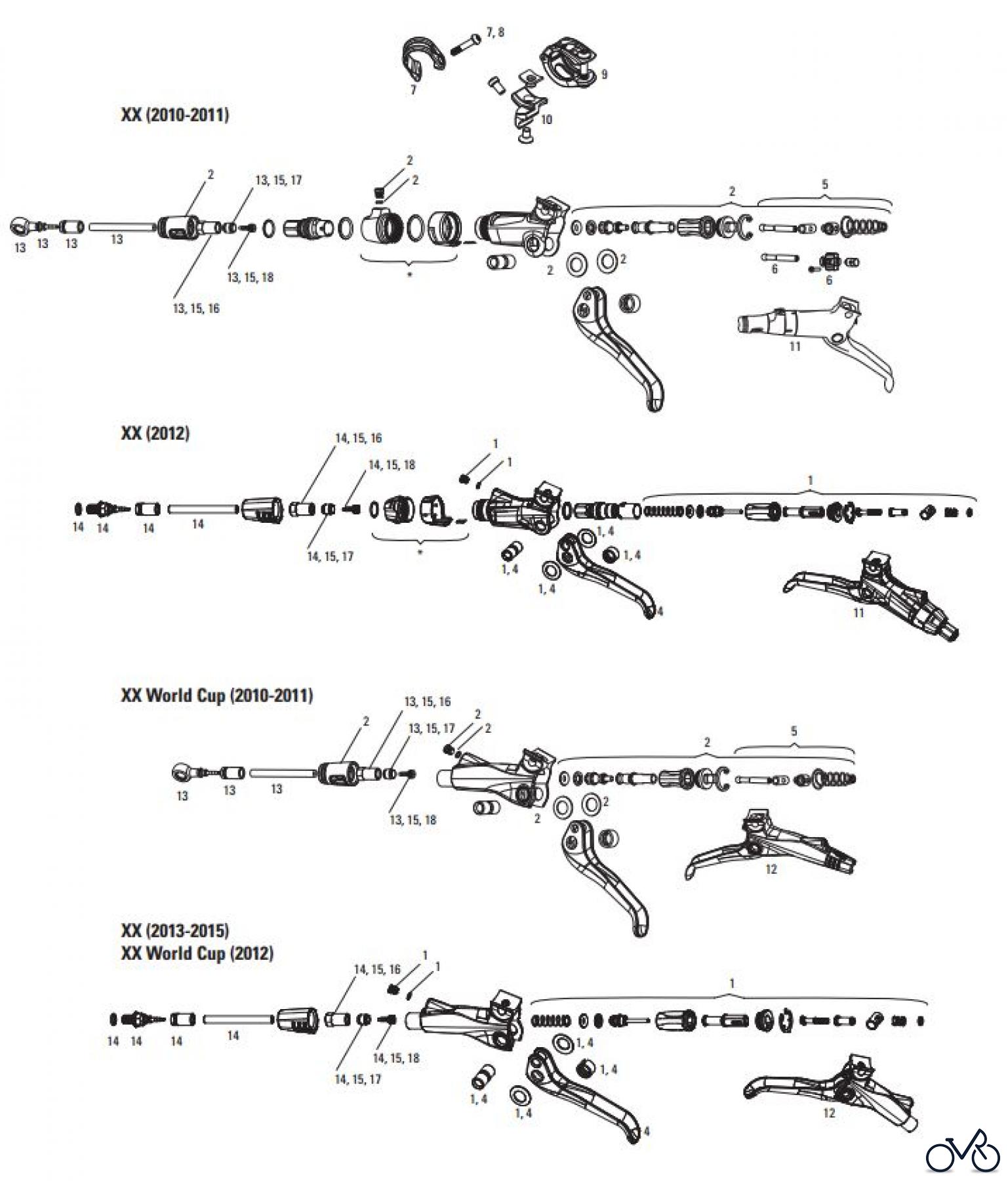 Sram Sram XX (2010-2011) / XX WORLD CUP (2011-2014) - HYDRAULIC DISC BRAKE - LEVERS