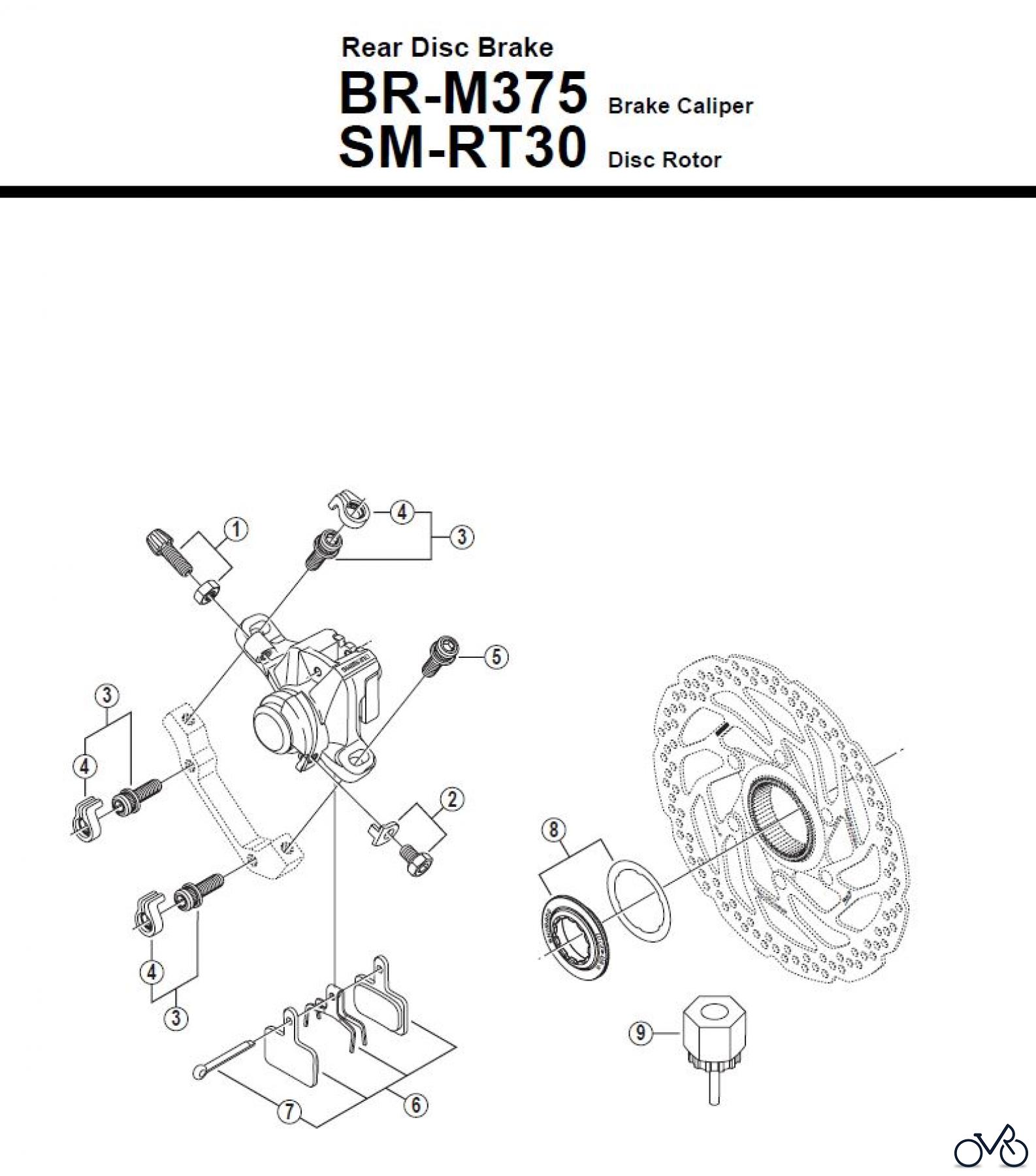 Shimano BR Brake - Bremse BR-M375 -R -3230 Rear Disc Brake