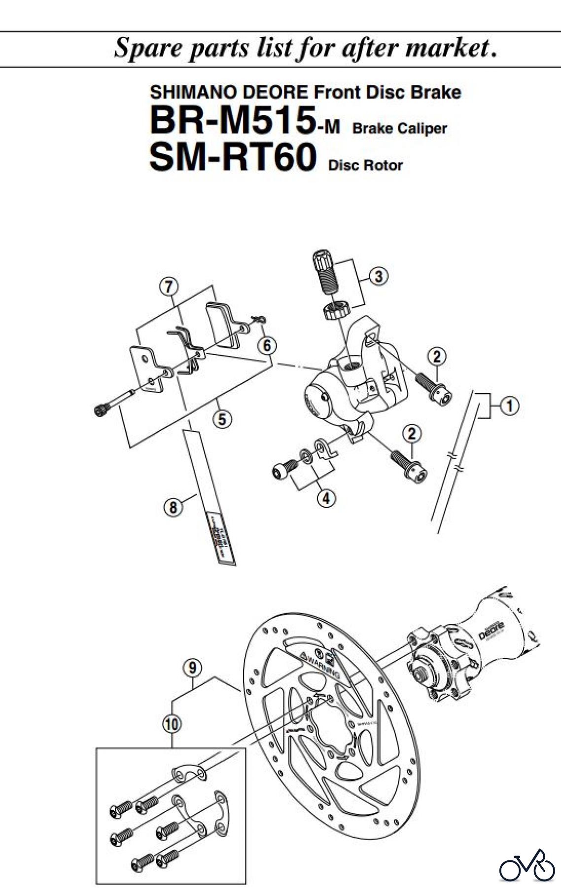 Shimano BR Brake - Bremse BR-M515-F-M SHIMANO DEORE Front Disc Brake