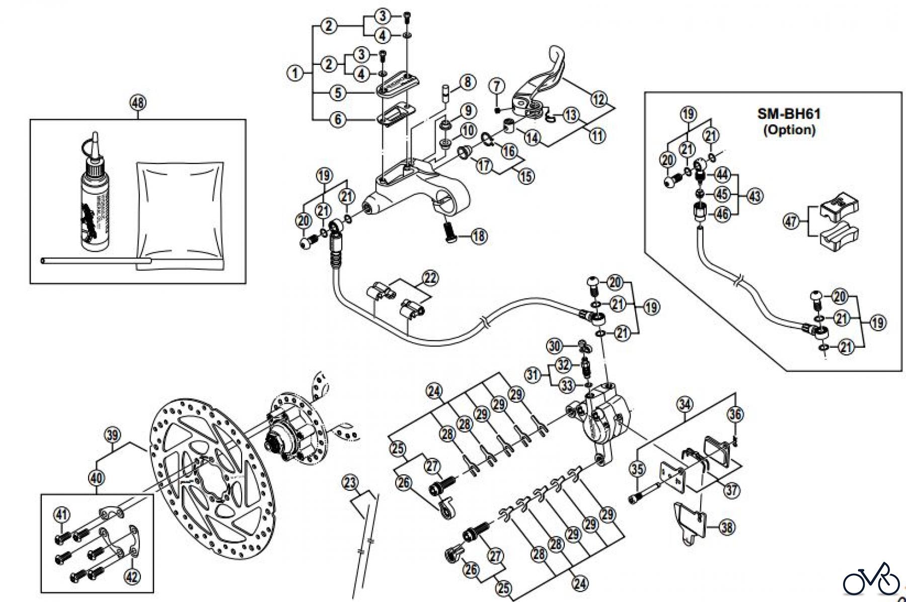 Shimano BR Brake - Bremse BR-M555, BL-M555 SHIMANO DEORE Hinterrad-Scheibenbremse von 2003